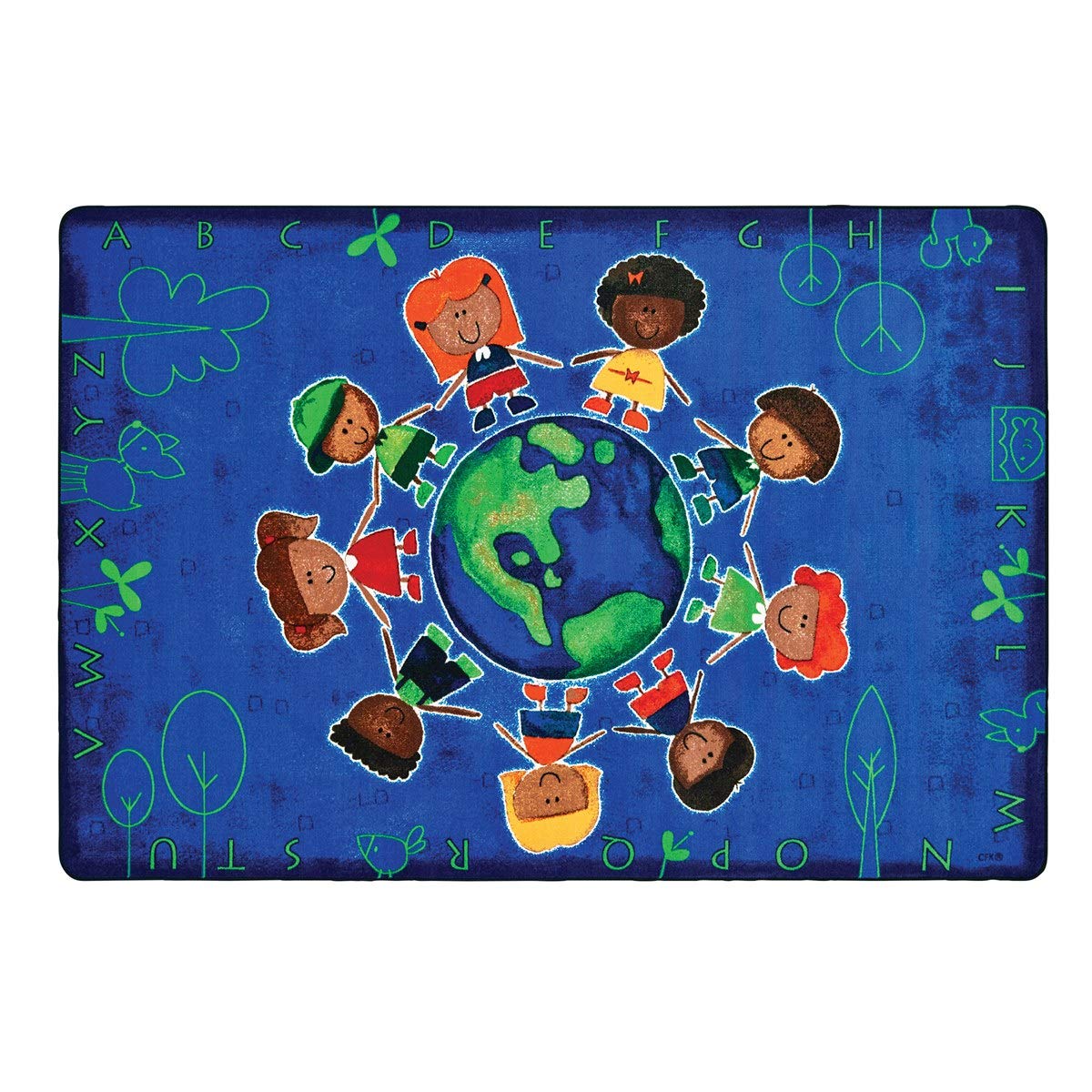 Carpets for Kids 4413 Give The Planet a Hug Rug 3ft 10in x 5ft 5in Rectangle
