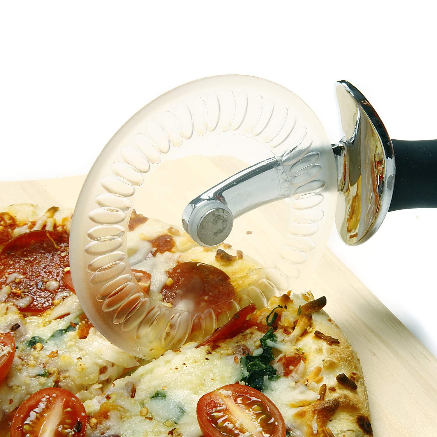Norpro Grip-Ez Pizza Wheel W/Scallops, 9.75'' X 4.25'' X 1.25'', Black