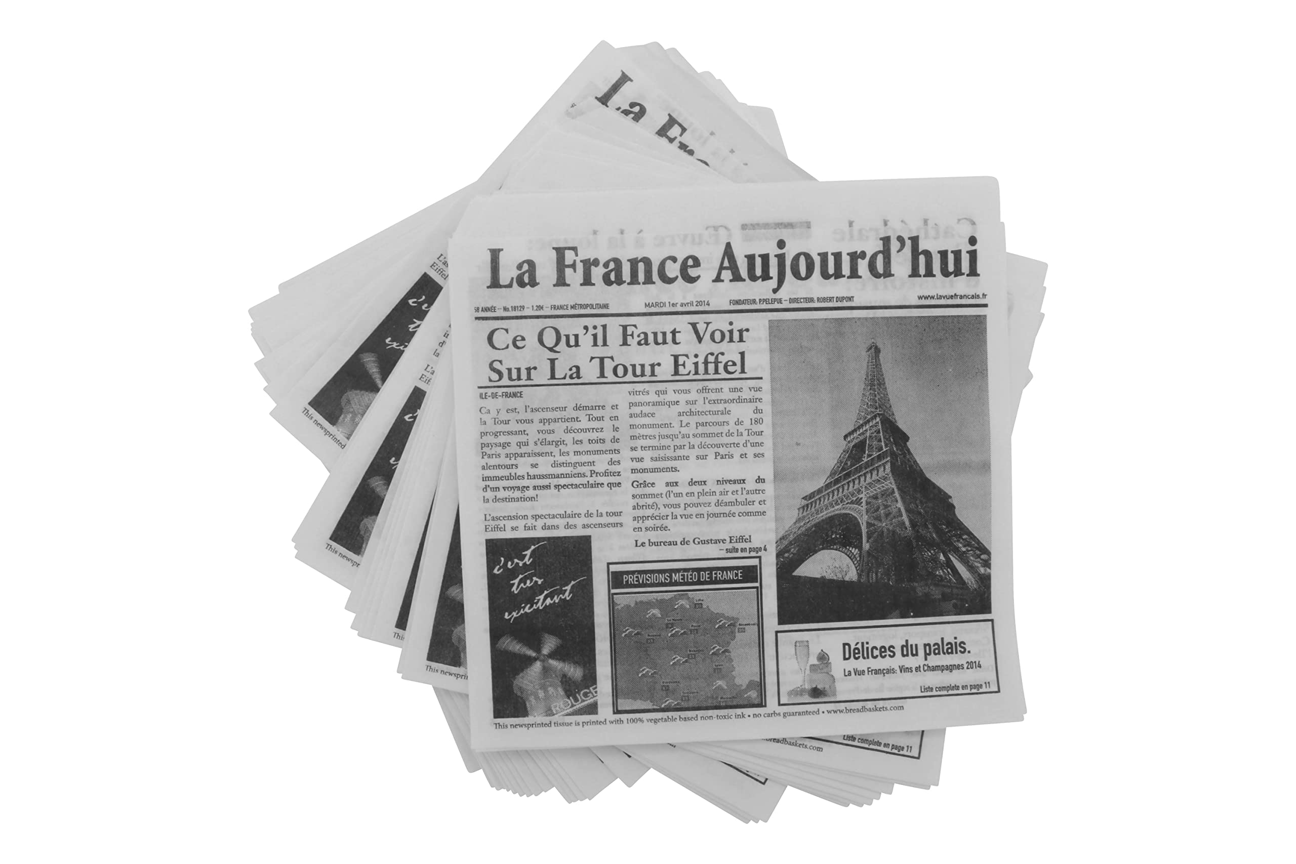 G.E.T. 4-T3050 White Newspaper Theme Cone Basket Liner / Deli Wrap Paper Paper Food-Safe Tissue Liners Collection (Pack of 2000)