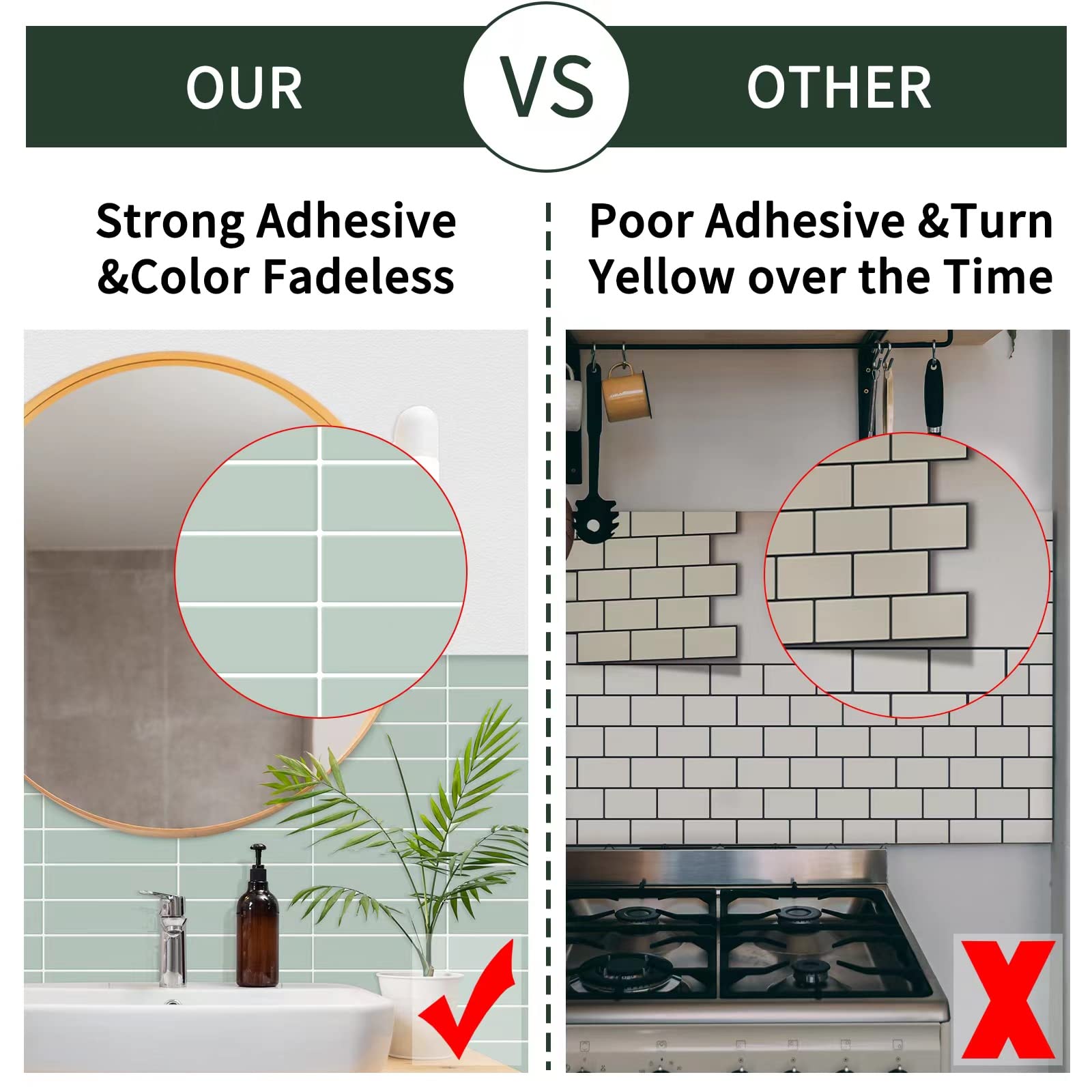 Artemuro 10-Sheets Upgraded Peel And Stick Backsplash Tiles For Kitchen, Bathroom, Vanities, Rv And Laundry D  Cor, Self-Adhesiv