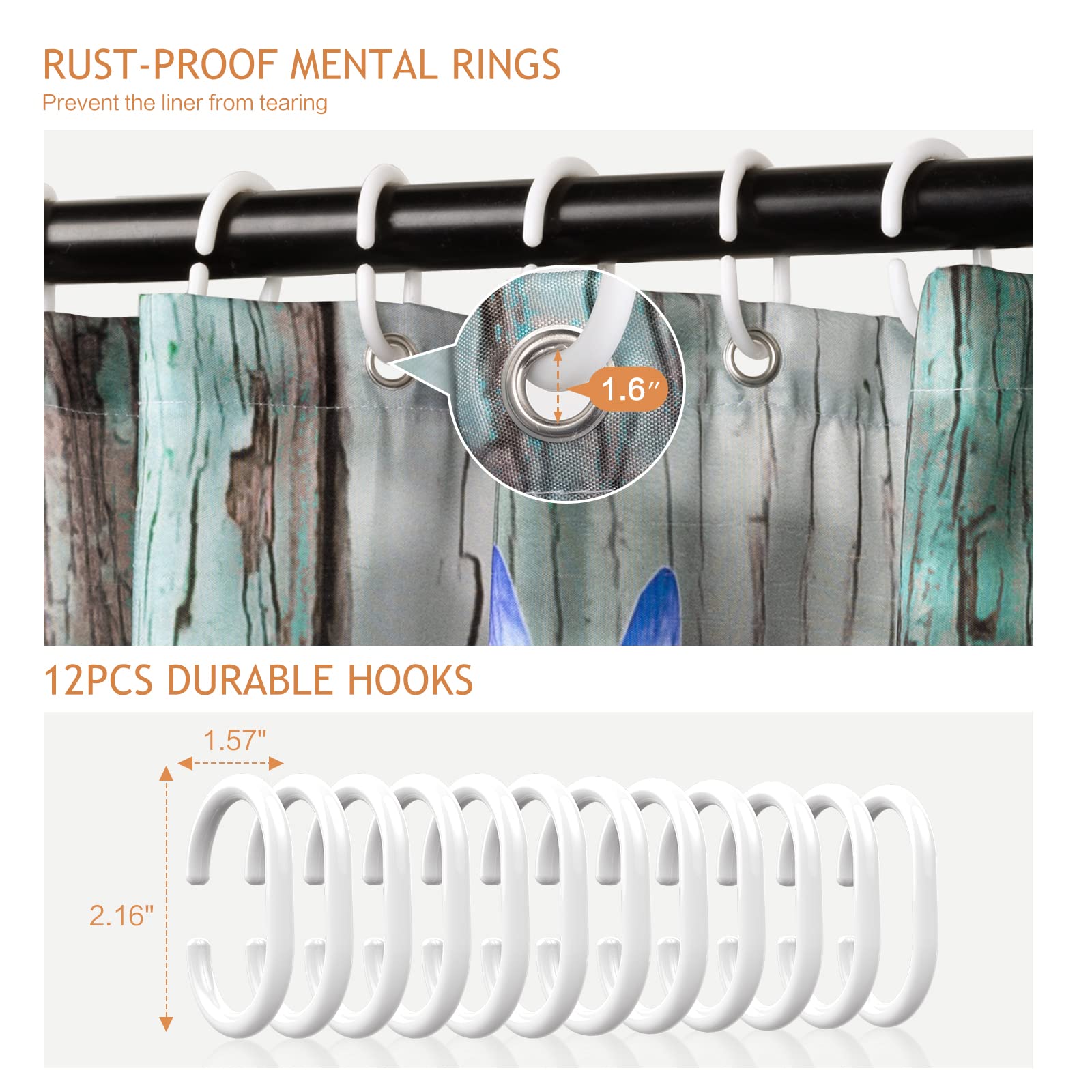 Vimorco Sunflower Shower Curtain, Butterfly Shower Curtains For Bathroom, Waterproof Quick-Dry Polyester Fabric Shower Curtain,