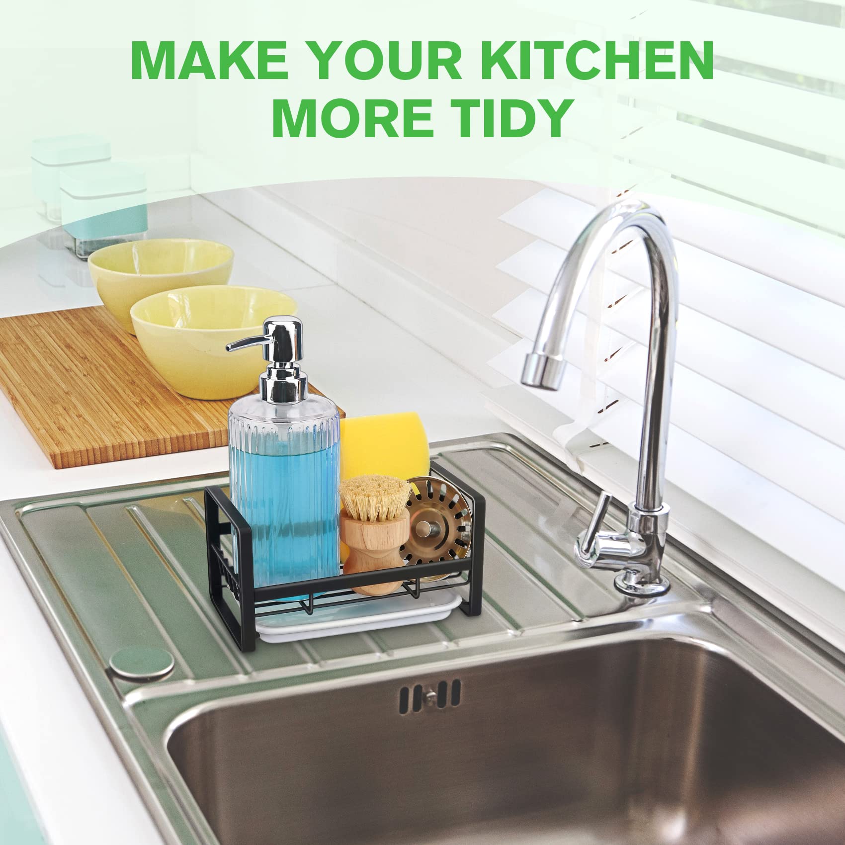 Shfks Kitchen Sink Caddy, Sponge Holder For Kitchen Sink,Kitchen Sink Organizer,Kitchen Sponge Holder,Dish Sponger Holder,Dish S