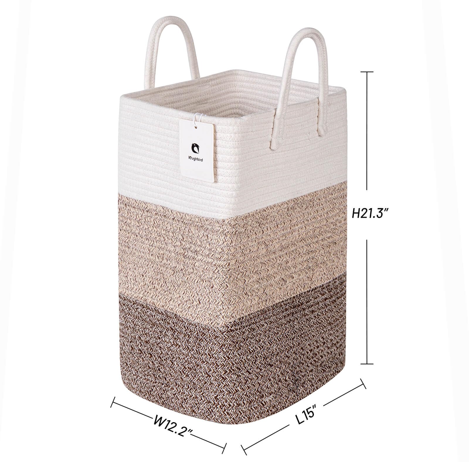 Tall Hamper Laundry Basket With Handles,Woven Cotton Rope Laundry Big Hamper Sorters,Versatile Storage For Dirty Clothes,Baby An