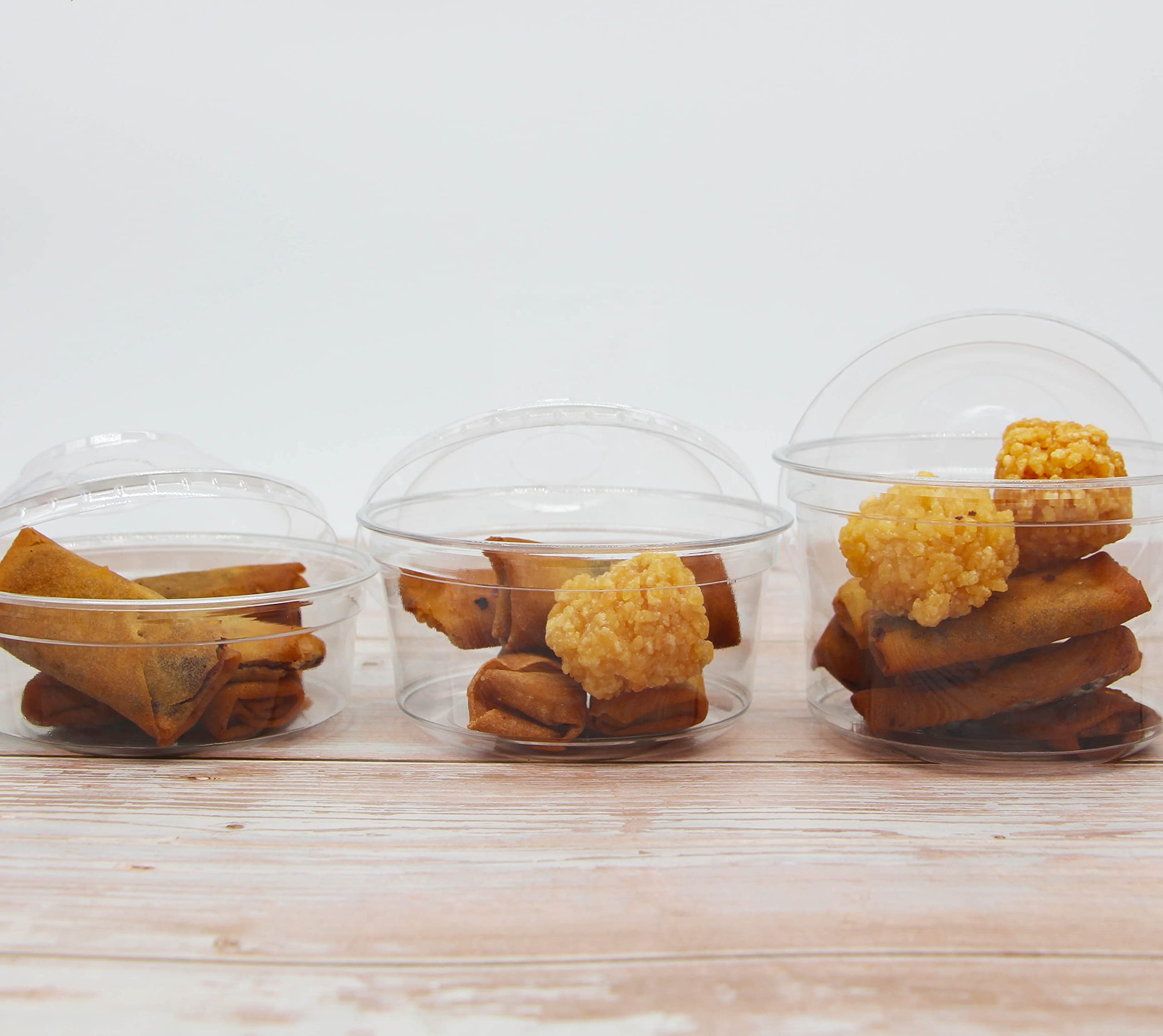 Adaamya  Hinged Pet (Transparent Plastic) Round Reusable Container For Sugar, Cake, Fruits, Salad, Chocolate Storage For Kitche