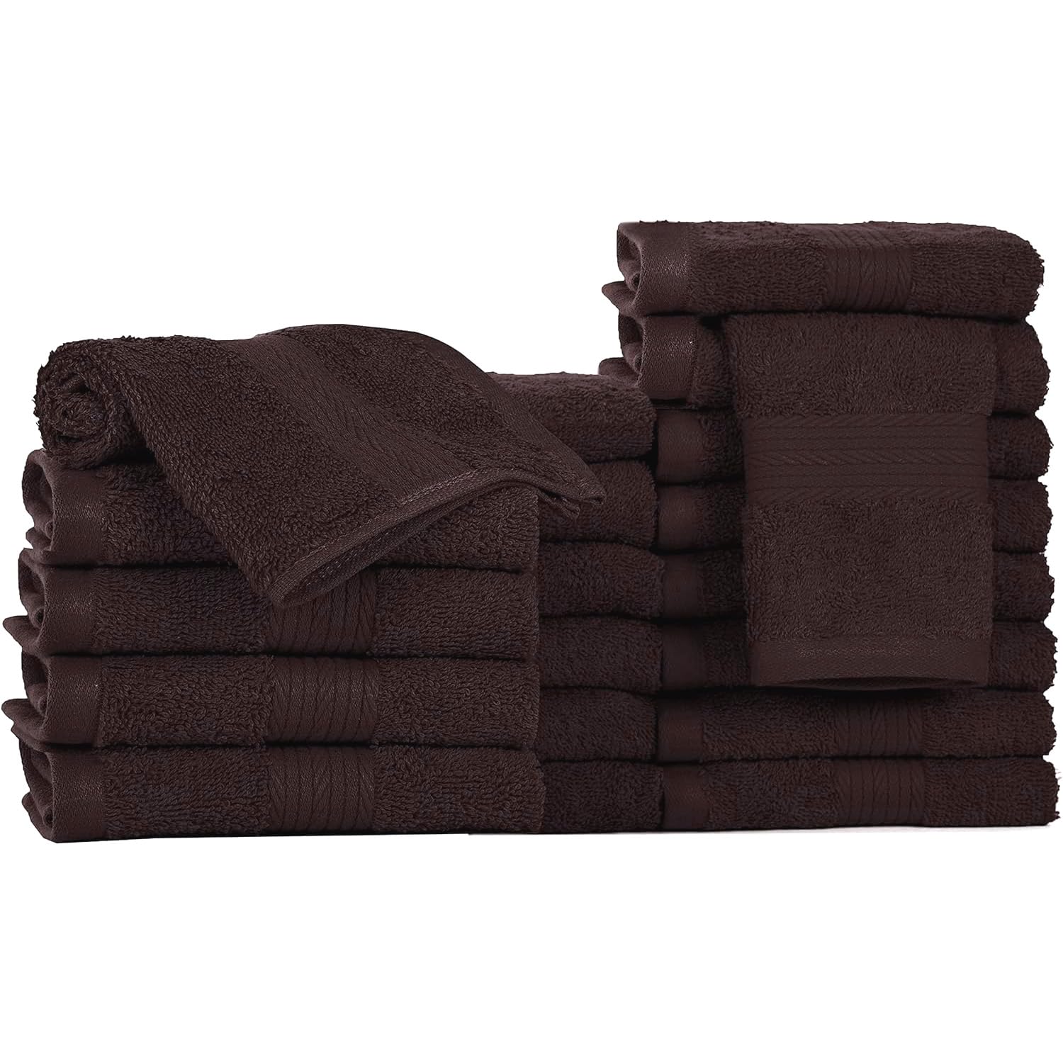 Ample Decor Set Of 20 Wash Cloths 12 X 12 Inch 100% Cotton 600 Gsm,Lightweight Reusable Fingertip Towels, Quick Drying Machine W