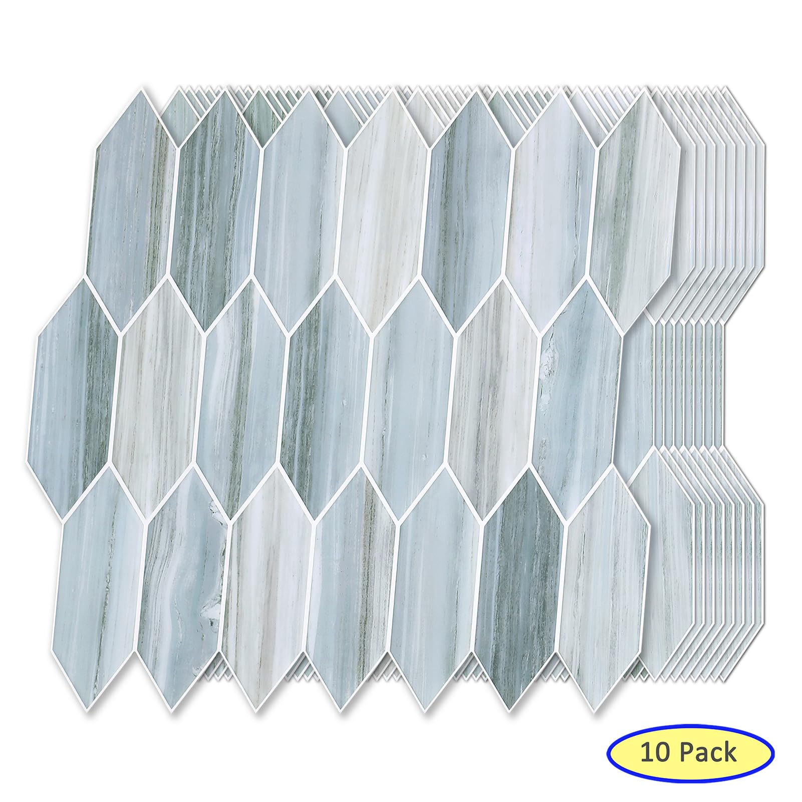 Tilingview 10-Sheet Vinyl Peel And Stick Tile For Kitchen Backsplash, Premium Self-Adhesive Tiles Plastic Wall Stickers Art Mosa