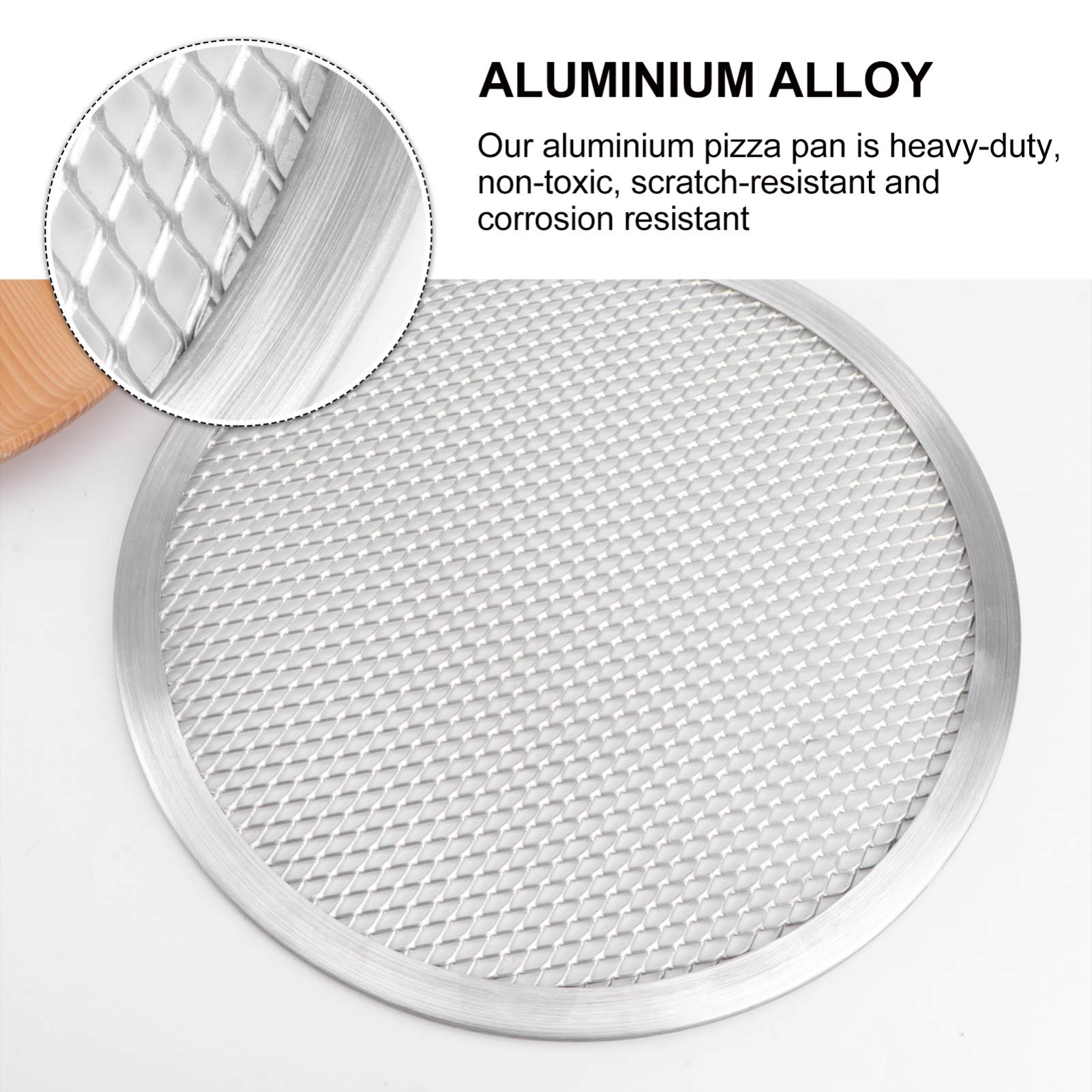 Luxshiny Stainless Steel Pizza Pan 13- Inch Aluminum Pizza Screen Pizza Wire Mesh Tray Pizza Baking Screen Pizza Baking Net For