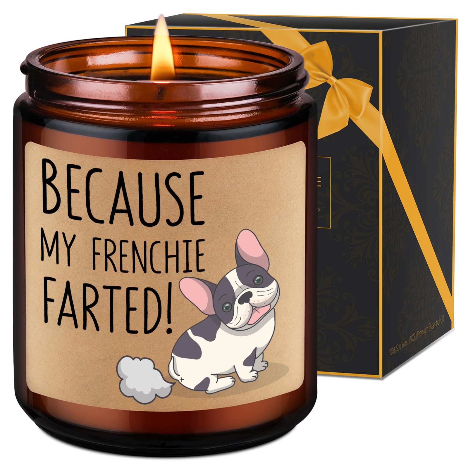 LEADO Candles, Frenchie Gifts for Women, Men - Funny Bulldog Gifts for Frenchie Owners, Frenchie Dad, Frenchie Mom Gifts - Valen