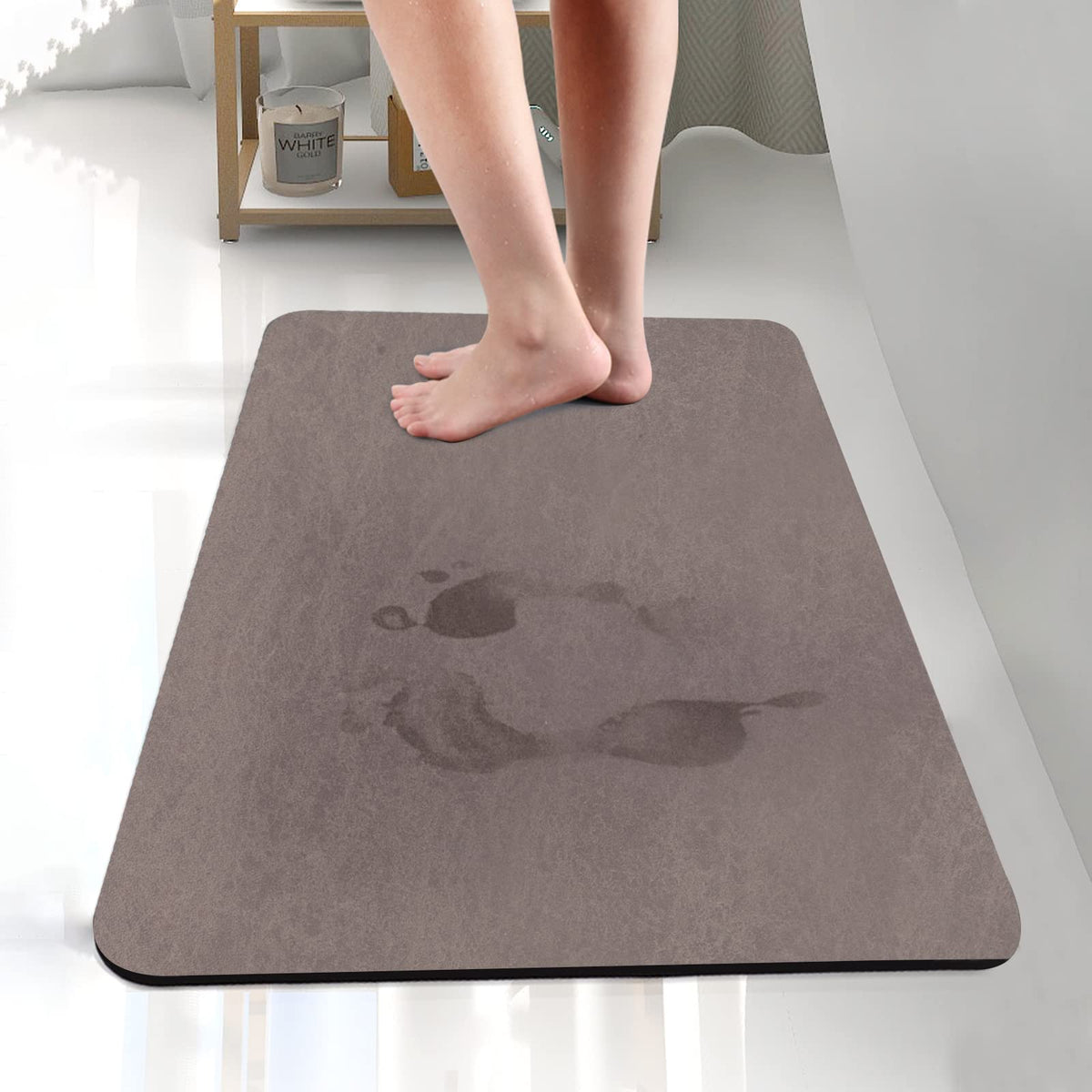Zoryllic Bathroom Rug Mat,Thin Super Absorbent Bath Rug Non Slip Mat Bathroom Floor Mat,Washable Bathroom Rug Runner Fit Under D