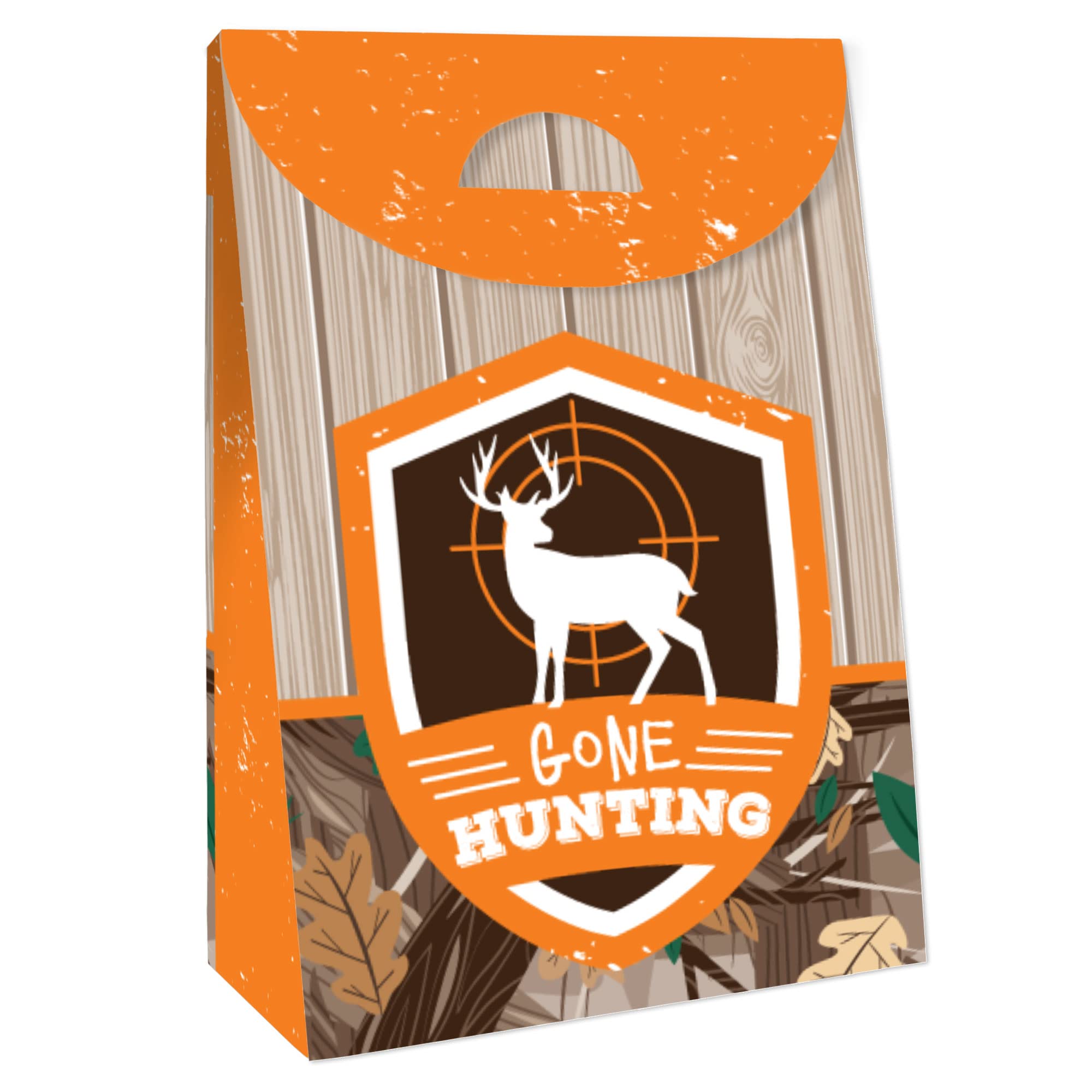Big Dot Of Happiness Gone Hunting - Deer Hunting Camo Baby Shower Or Birthday Gift Favor Bag - Party Goodie Boxes - Set Of 12