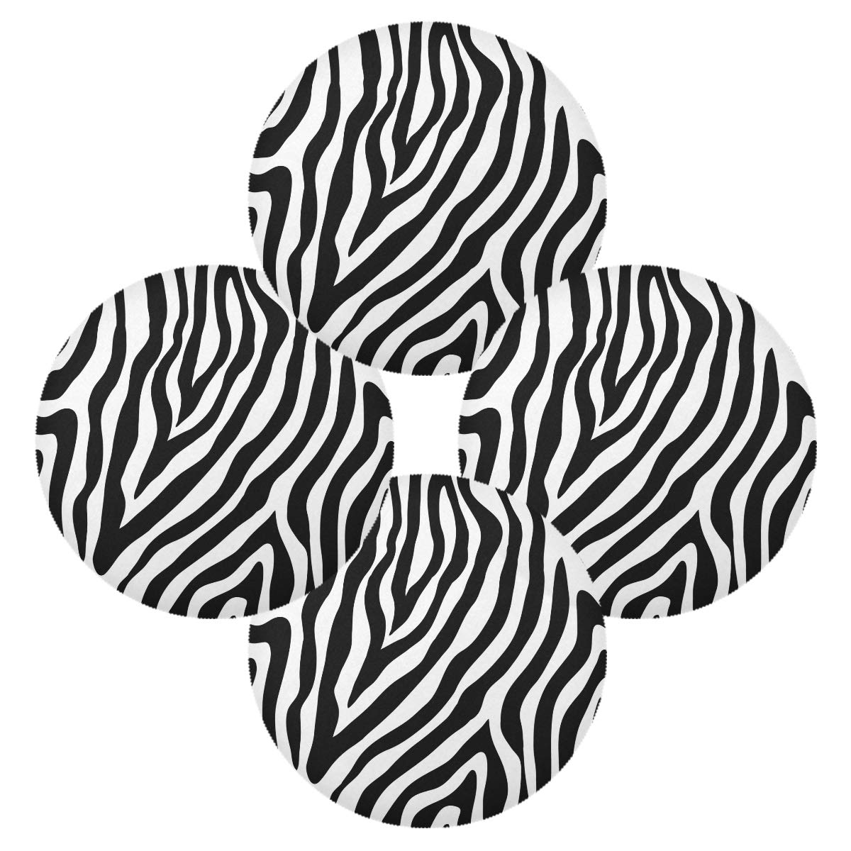 Round Placemat Zebra Print Washable Heat Resistant Tablemats Kitchen Dining Table Settings Set Of 6