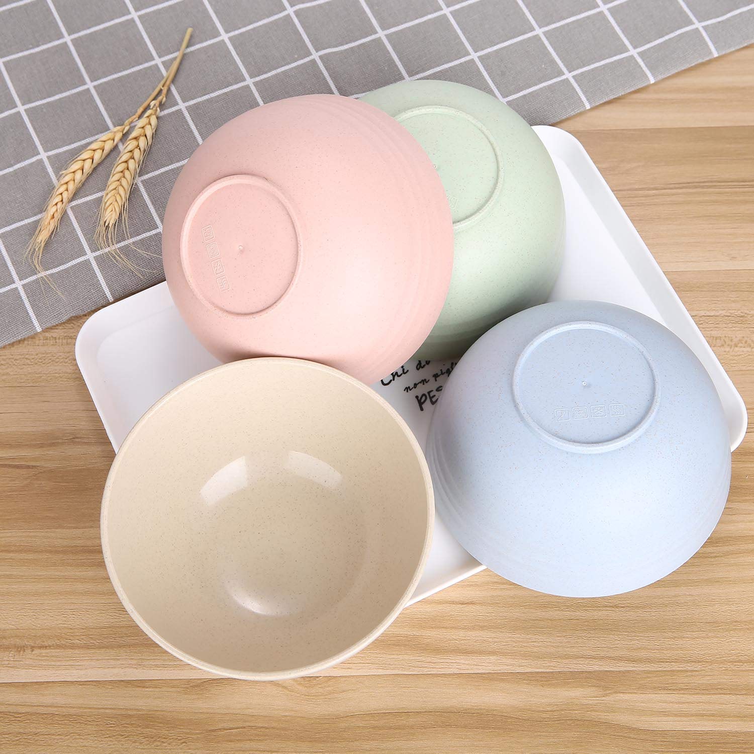 Luckyzone Unbreakable Cereal Bowls (8 Pcs) - 24 Oz Reusable Wheat Straw Bowl Sets For Cereal, Soup & Rice - Dishwasher & Microwa