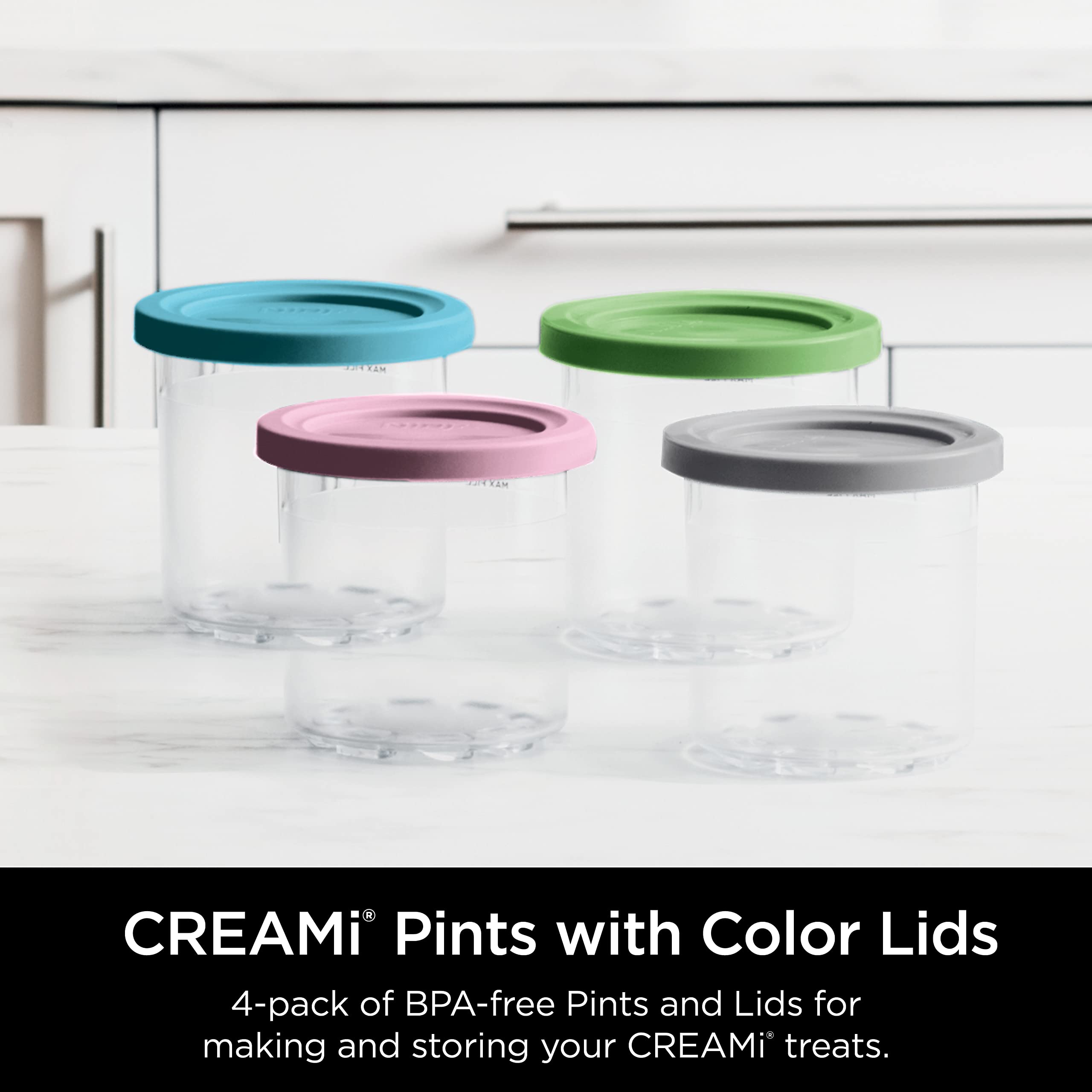 Ninja Creami Pints , Compatible With Nc299Amz & Nc300S Series Creami Ice Cream Makers, Genuine Ninja Pint, Bpa-Free & Dishwasher
