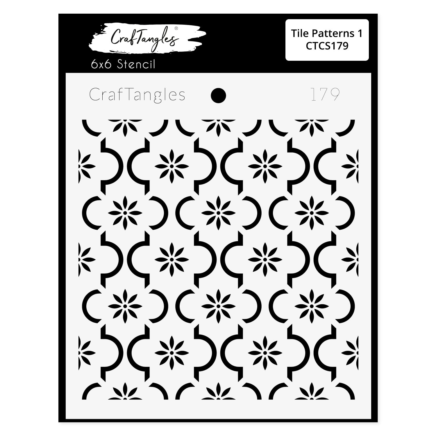 Craftangles Art And Craft Stencil  Tile Patterns 1, 6X6 Inch, Reusable, Used For Diy Painting On Canvas, Fabric, Cloth, Paper, 