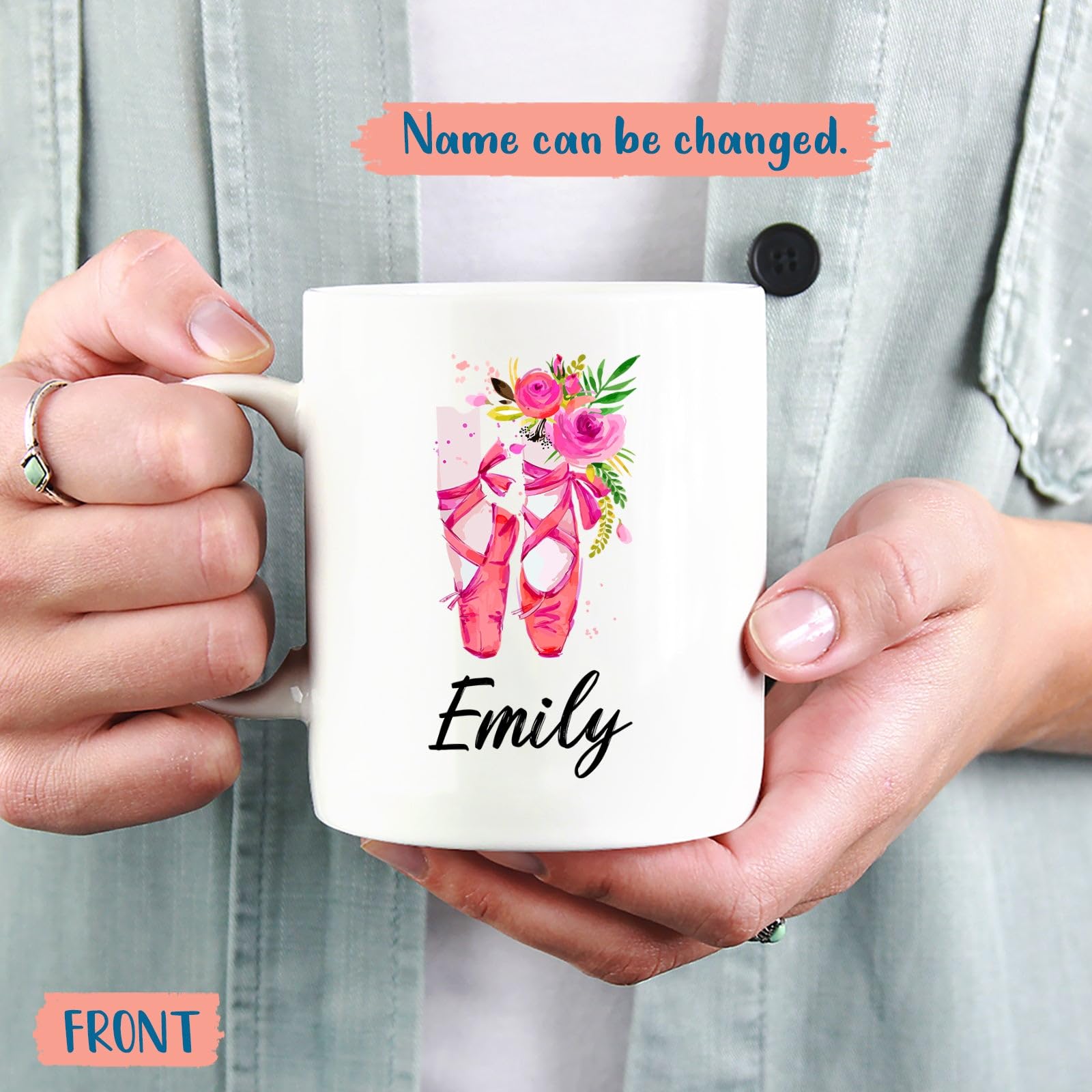 Personalized Ballerina Gift, Ballet Shoe Mug, Ballerina Cup, Dance Lover Mugs, Customized I'm A Dancer Coffee Mug With Name, Bal