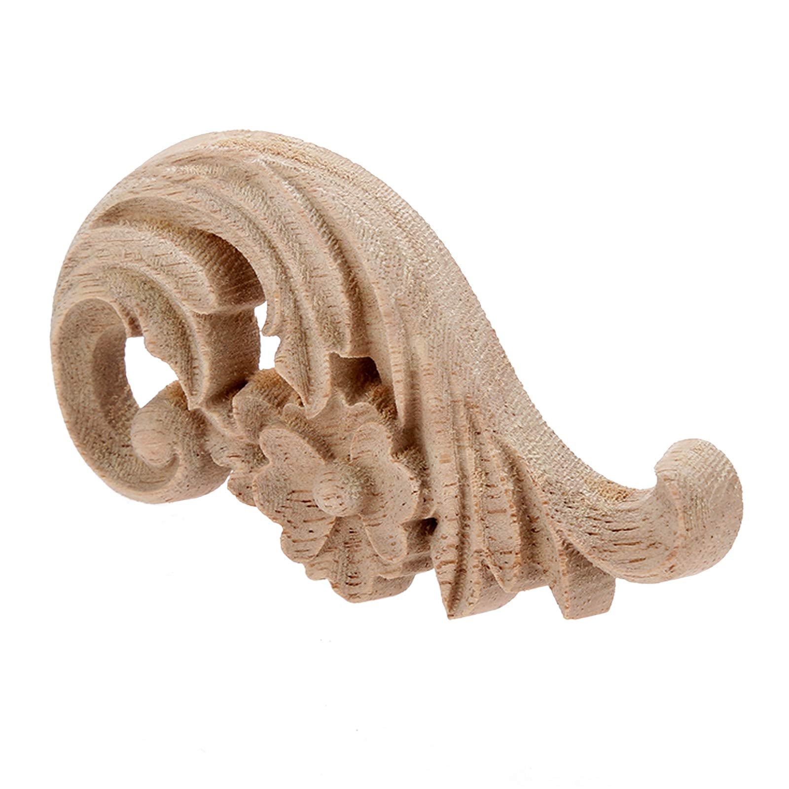 Muxsam 1-Pair Rose Carved Wood Appliques Onlay, 8.5X5X1Cm/3.35X1.97X0.39Inch, Door Decorative Excellent Funiture Decal Sticker F