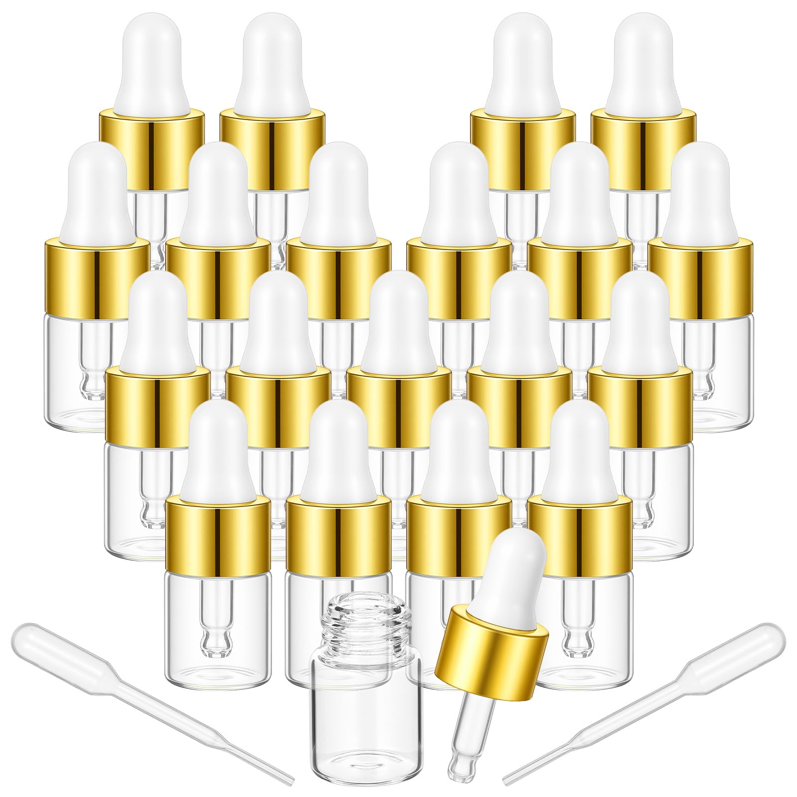 Sibba 20 Pcs Mini Dropper Bottle, 2ml Empty Essential Oil Bottles