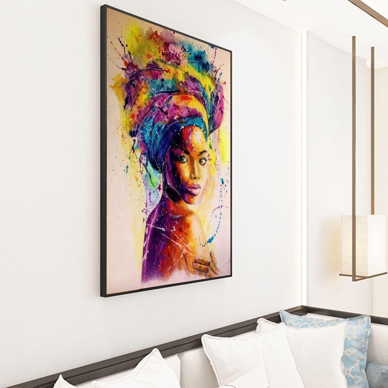 African Black Woman Graffiti Pictures Wall Decor,Art Poster African American Art Canvas Art Poster,Abstract African Girl Canvas