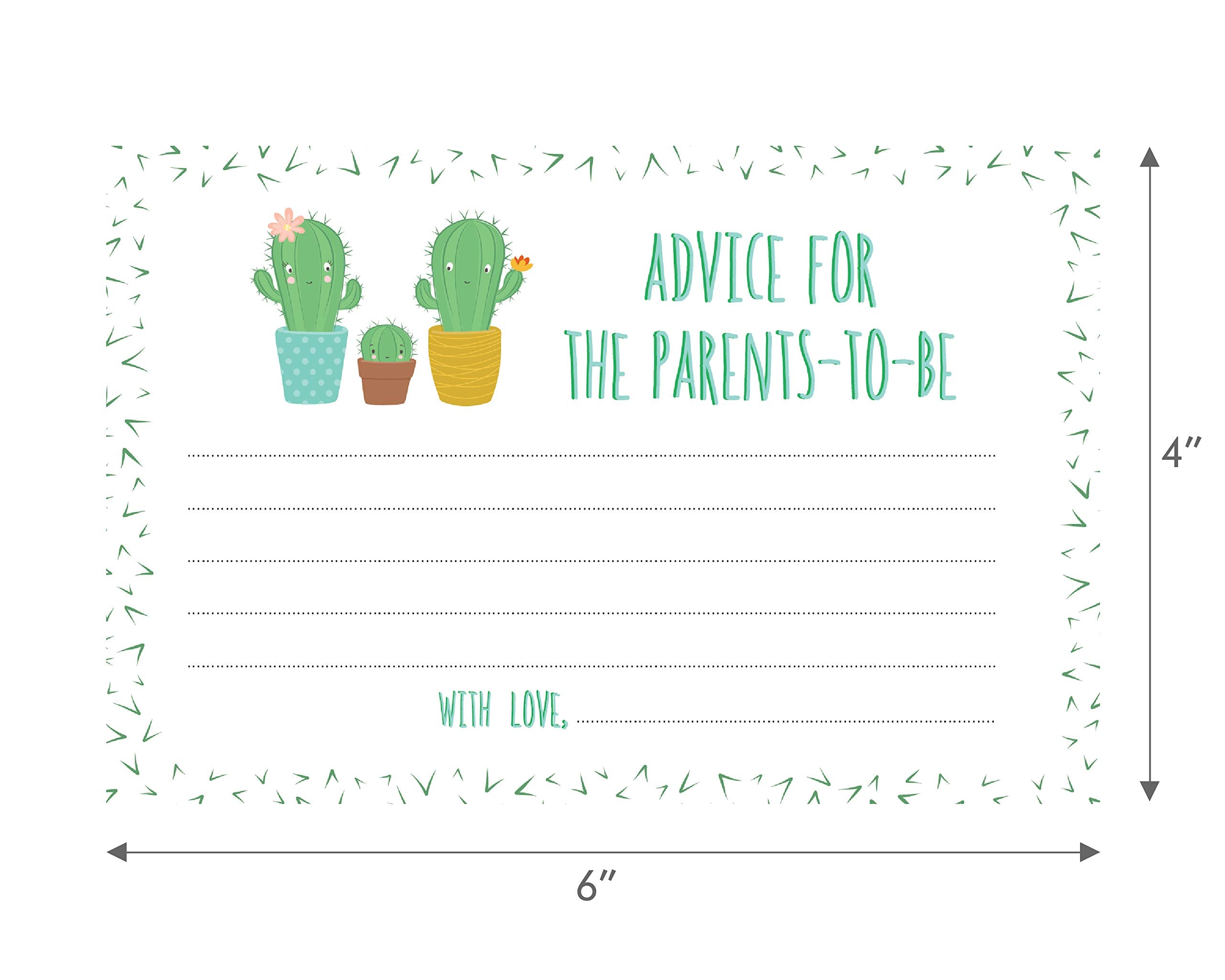 Cactus Advice For The Parents-To-Be Baby Shower Cards - 24 Count