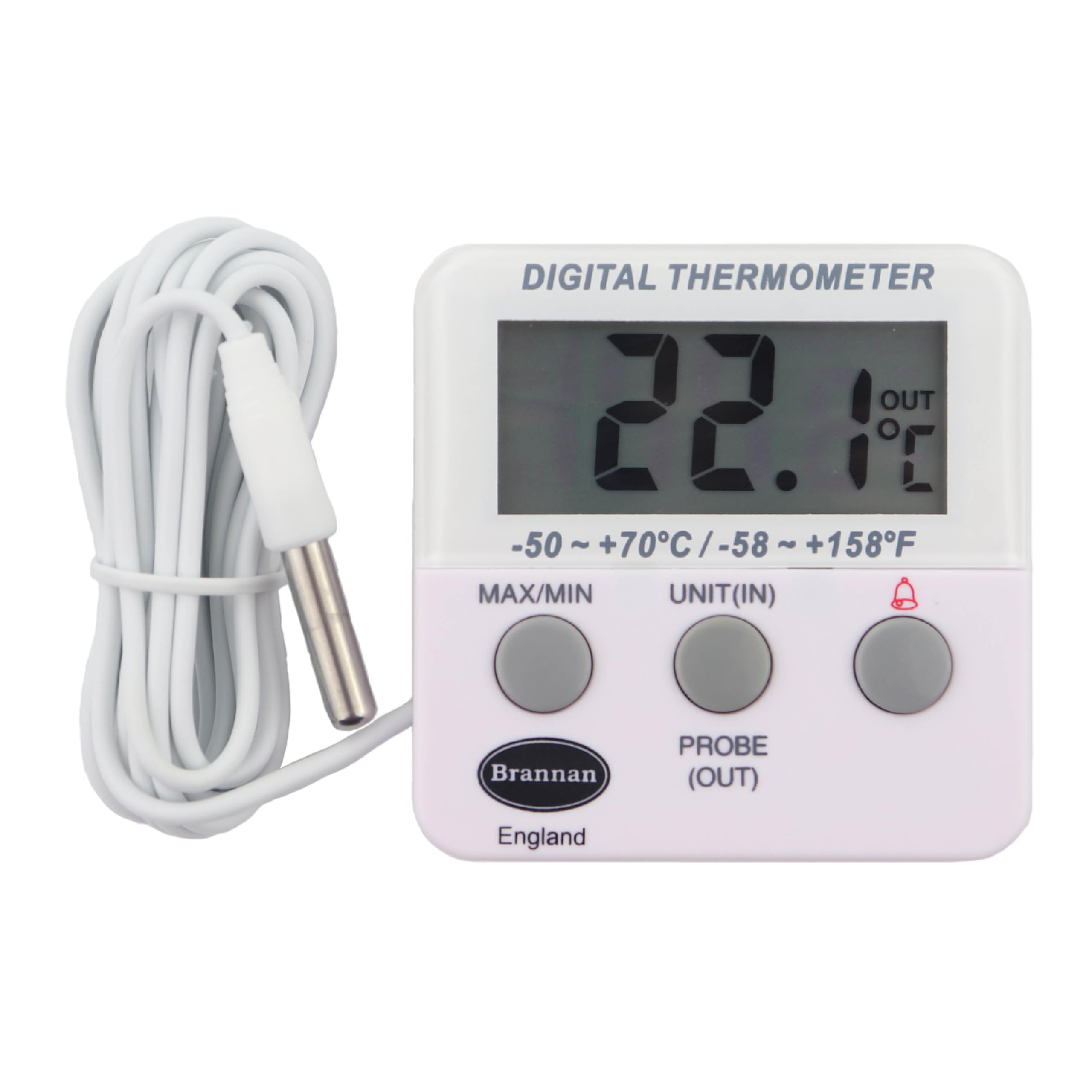 Refrigerator Thermometer Digital - Fridge and Freezer Alarm Alert When Temperatures Drop - Ideal Fridge Freezer Thermometer with Alarm and Max Min