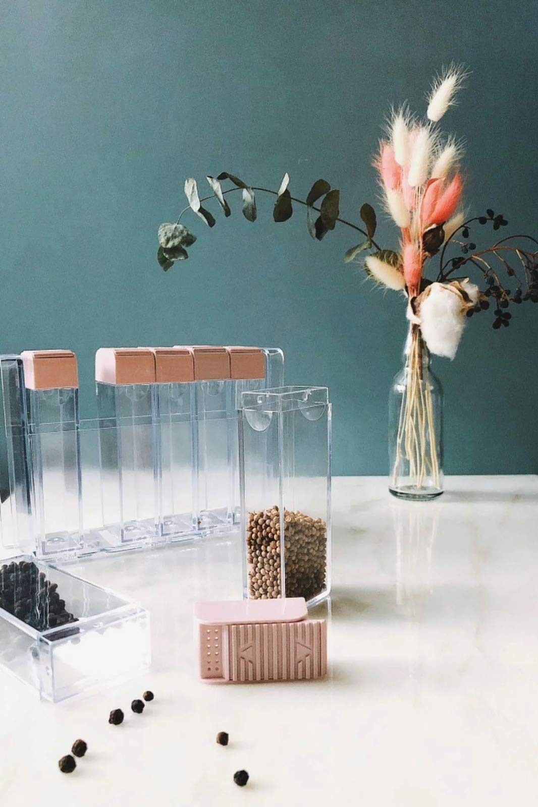Spice Shaker Jars Seasoning Box-Plastic Spice Dispenser-Seasoning Condiment Storage Container With Tray For Salt Sugar - Barbecu