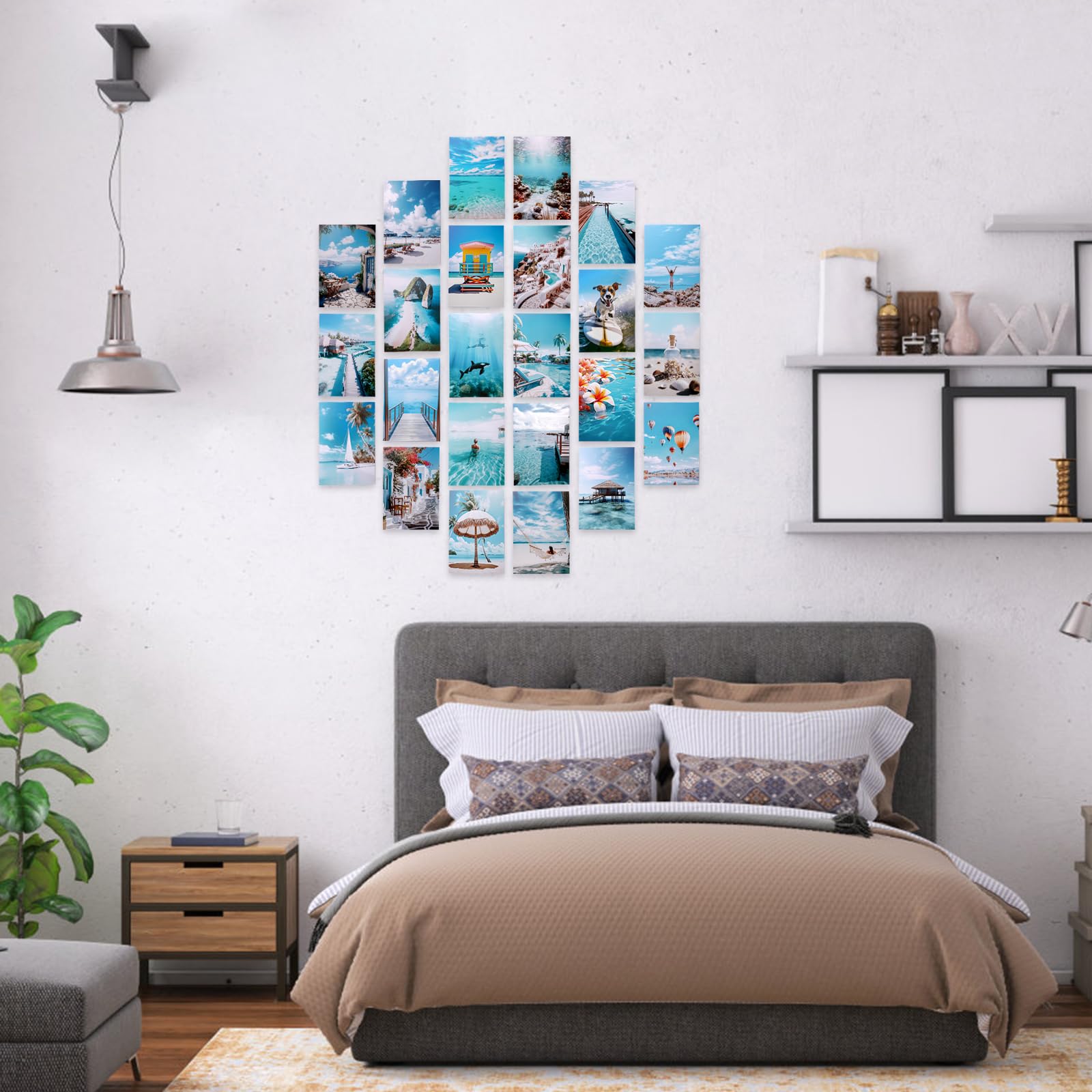 LIIGEMI 70PCS Blue Wall Collage Kit Aesthetic Pictures  Summer Beach Collage Print Kit  Bedroom Decor for Teen Girls  VSCO Girls Bedroom Decor  Aesthetic Posters 70 Set 4x6 Inch (Blue)