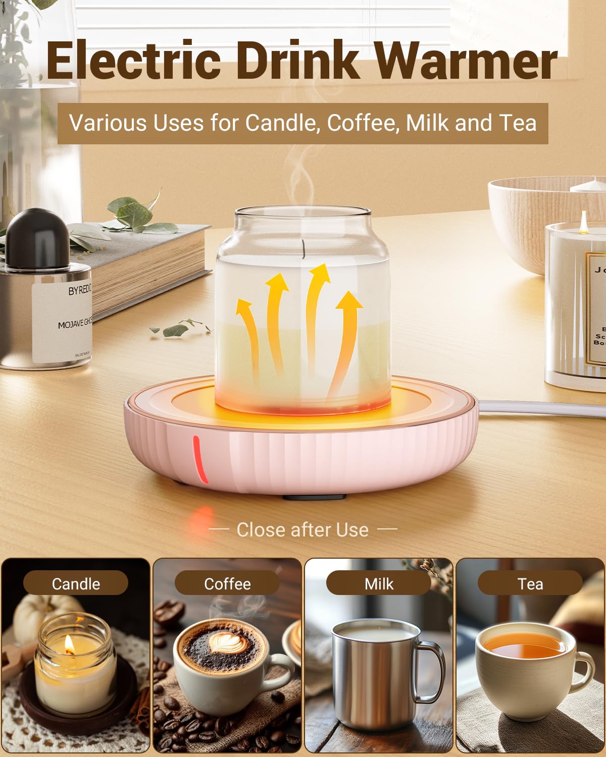 House Gem Large Candle Warmer Plate,Cup Warmer For Desk - Electric Coffee Mug Warmer,Wax Candle Warmer,Candle Jar Warmer,Ideal G
