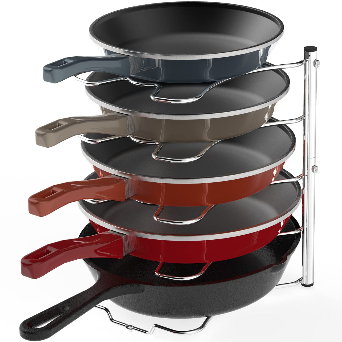 Simple Houseware Cabinet Pantry Pot And Pan Organizer Holder Rack, Chrome