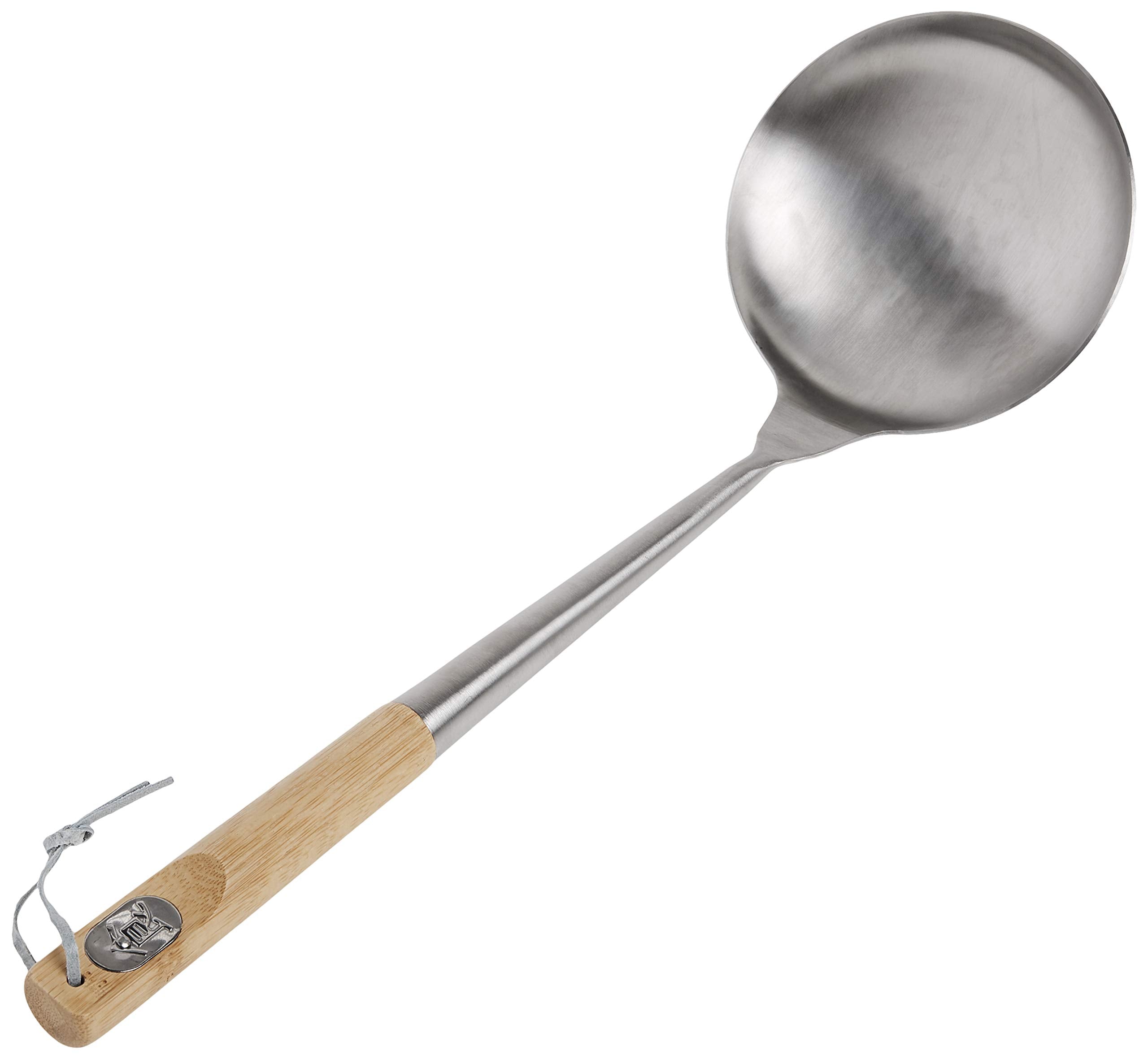 Tablecraft Wok Spoon With Bamboo Handles, 16'', Brown