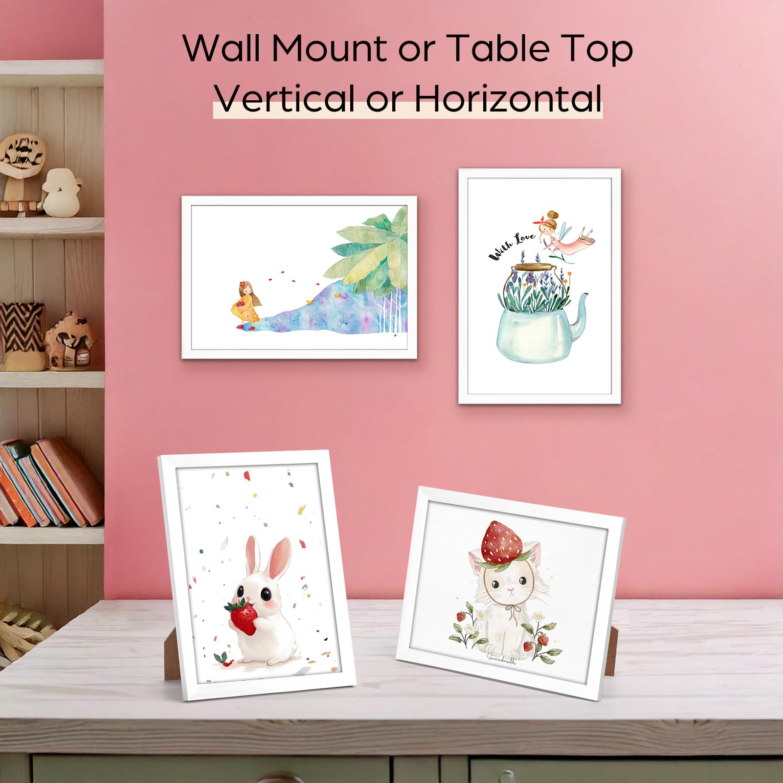 Giftgarden 8x12 Picture Frame White, 8 by 12 Thin Photo Frame for Wall Tabletop Display, Single