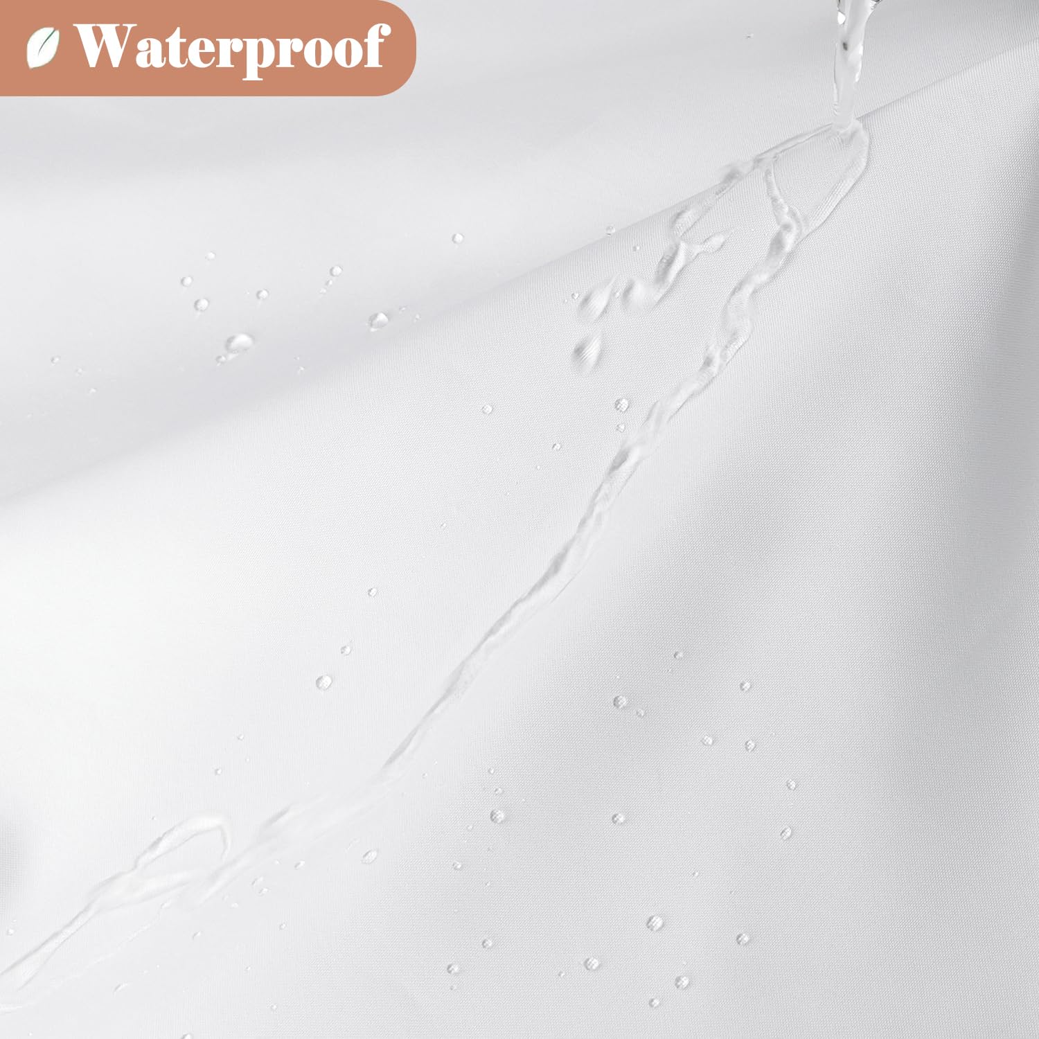 UFRIDAY Small Size 36x72 Inch Shower Curtain with Thin Mesh  Durable Fabric Bathroom Curtain with Hooks  Water Repellent White