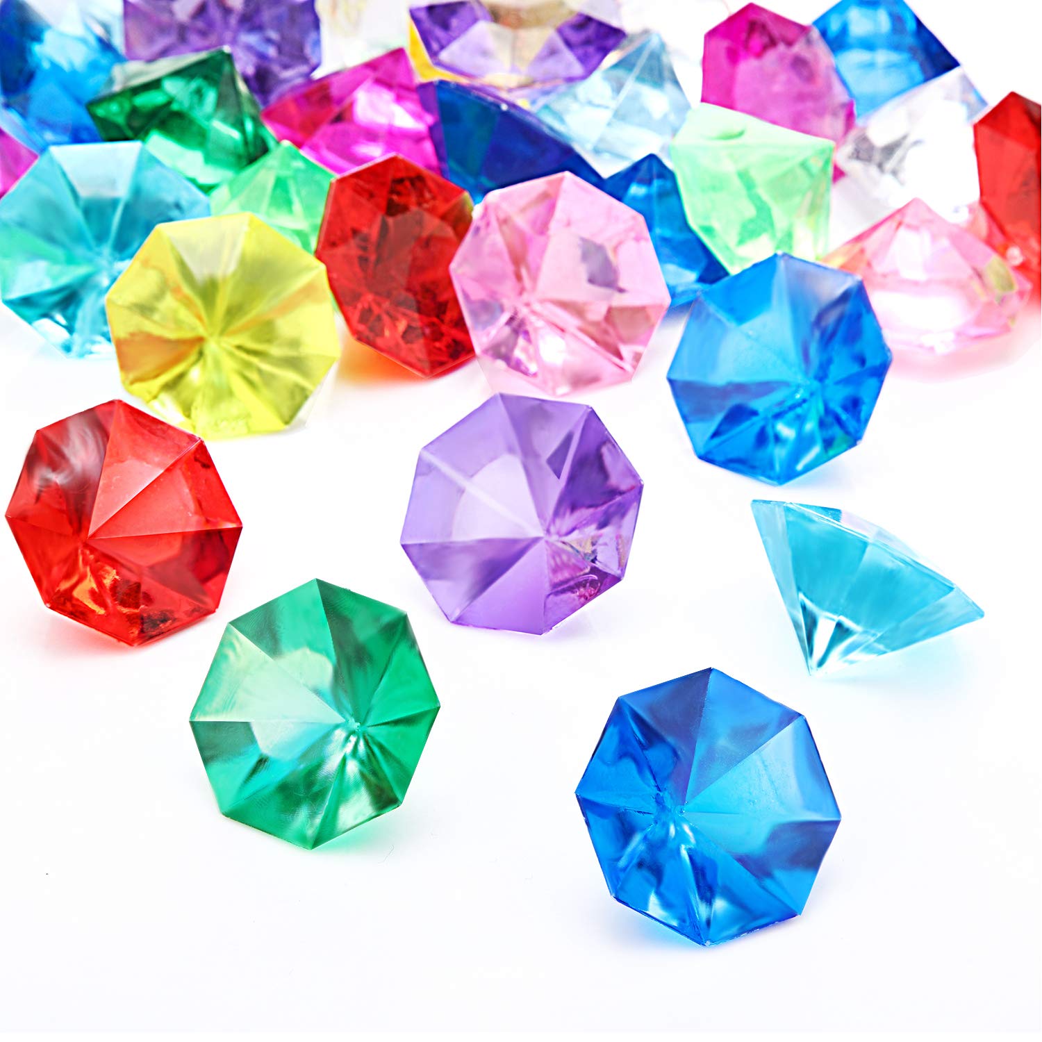 Acrylic Diamond Gems Set Pirate Plastic Gems Large Acrylic Gems Colored Jewels Bulk Treasure Chest Hunt Party Favors 25 Carat Fo