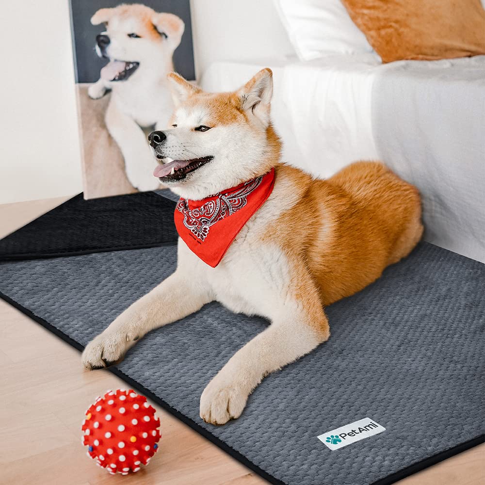 Petami Waterproof Fleece Dog Blanket, Pet Blanket Small Medium Large Dogs, Waffle Textured Throw Bed Couch Protector Indoor Cat