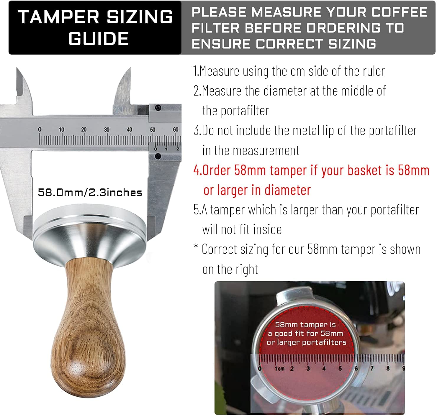Ezebesta 58Mm Coffee Tamper Espresso Press With Tamper Mat Tamper With 304 Stainless Steel Base Wooden Handle Barista Espresso M