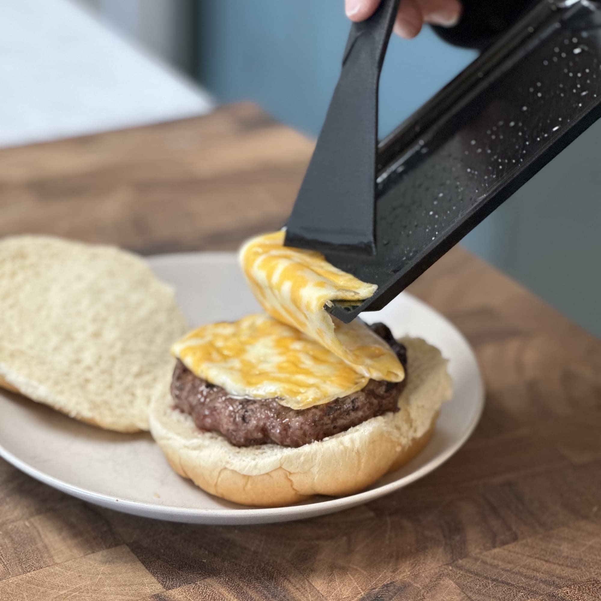 Outset Non-Stick Cheese Melt Pan, 12" Carbon Steel Raclette, Black, Model 66613