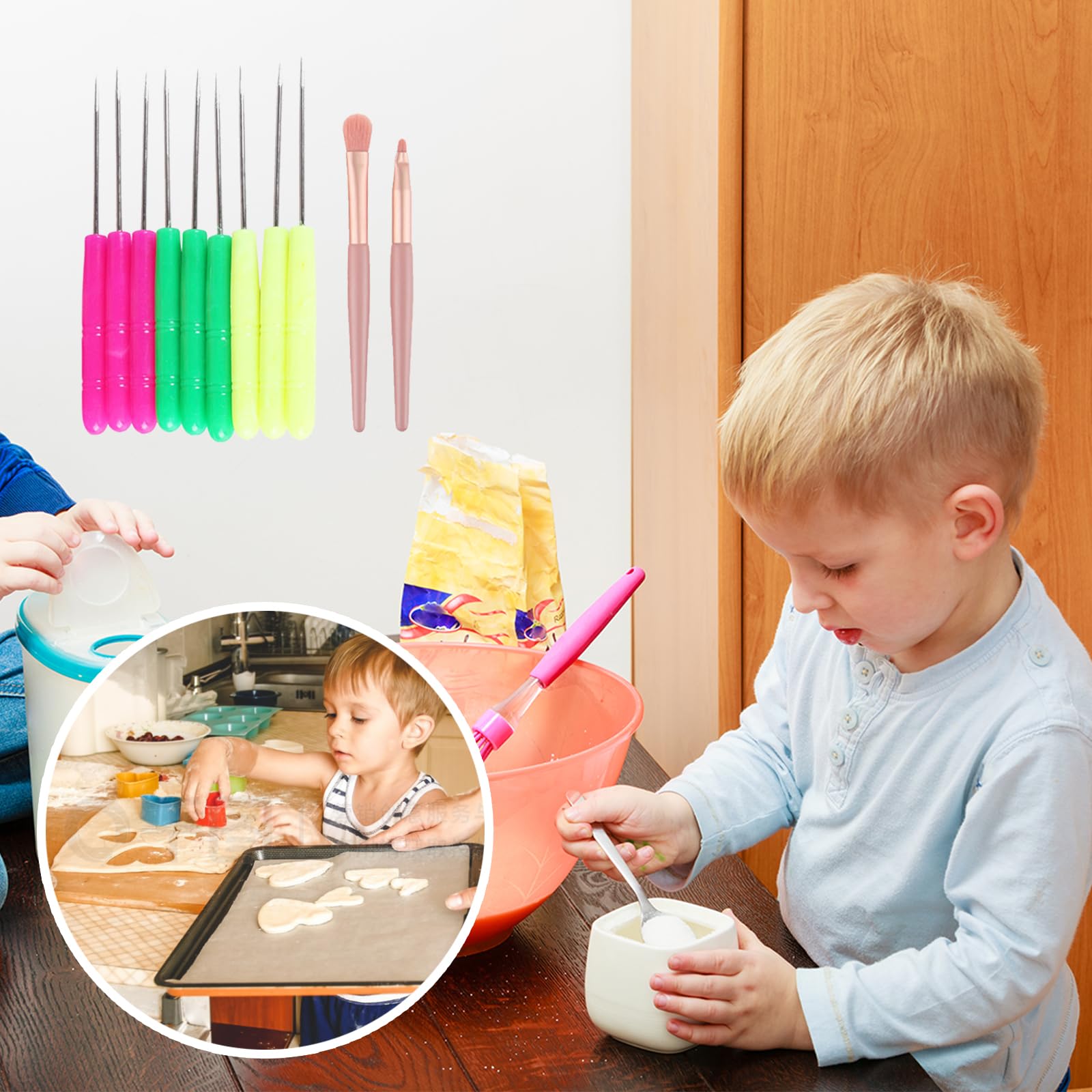 Cake Decorating Tool Set (15 Pcs),Cake Decorating Supplies Kit, Cookie Decorating Tools,Cookie Decoration Brushes Cookie Scriber