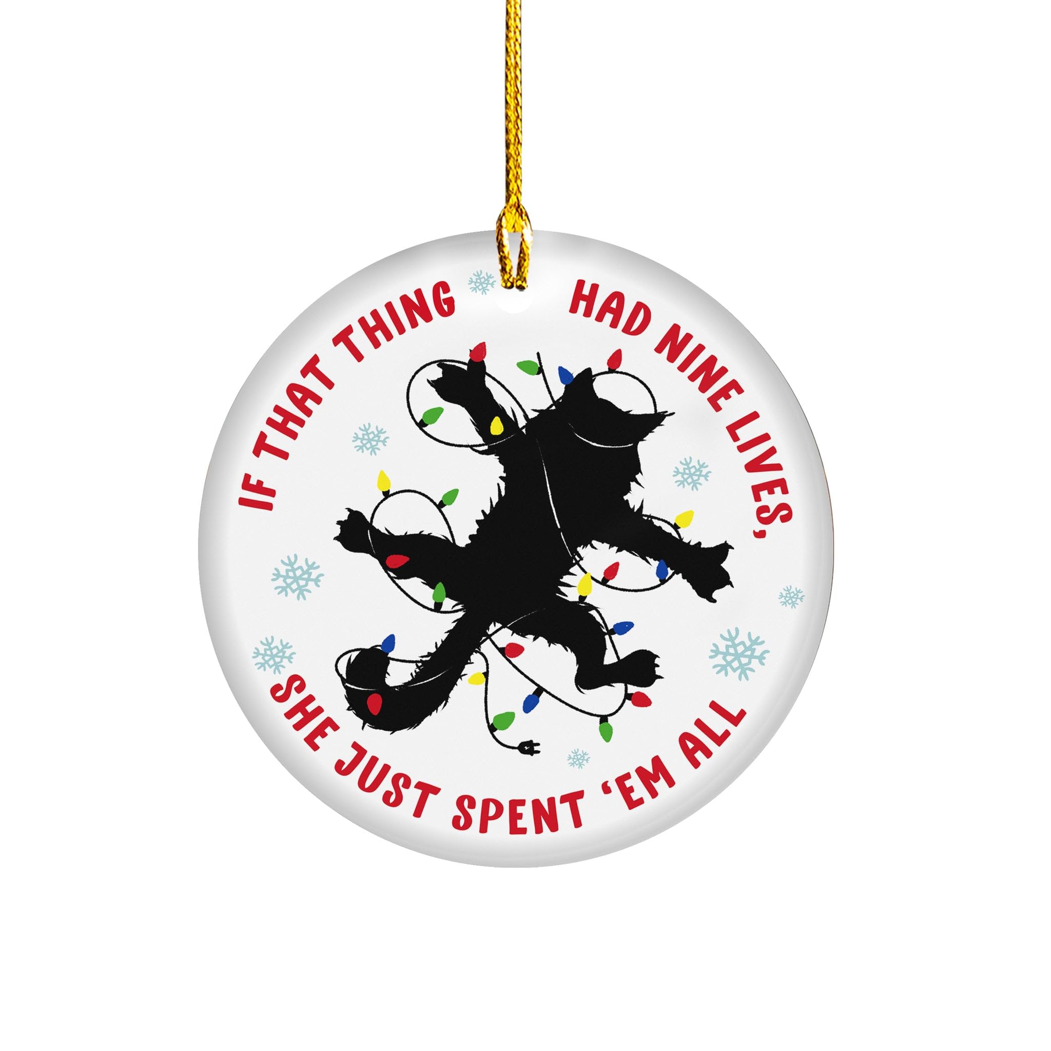 Cat Christmas Ornament - Christmas Tree Decorations - Xmas Hanging Ornaments - Home Decoration - Gift for Cat Lover