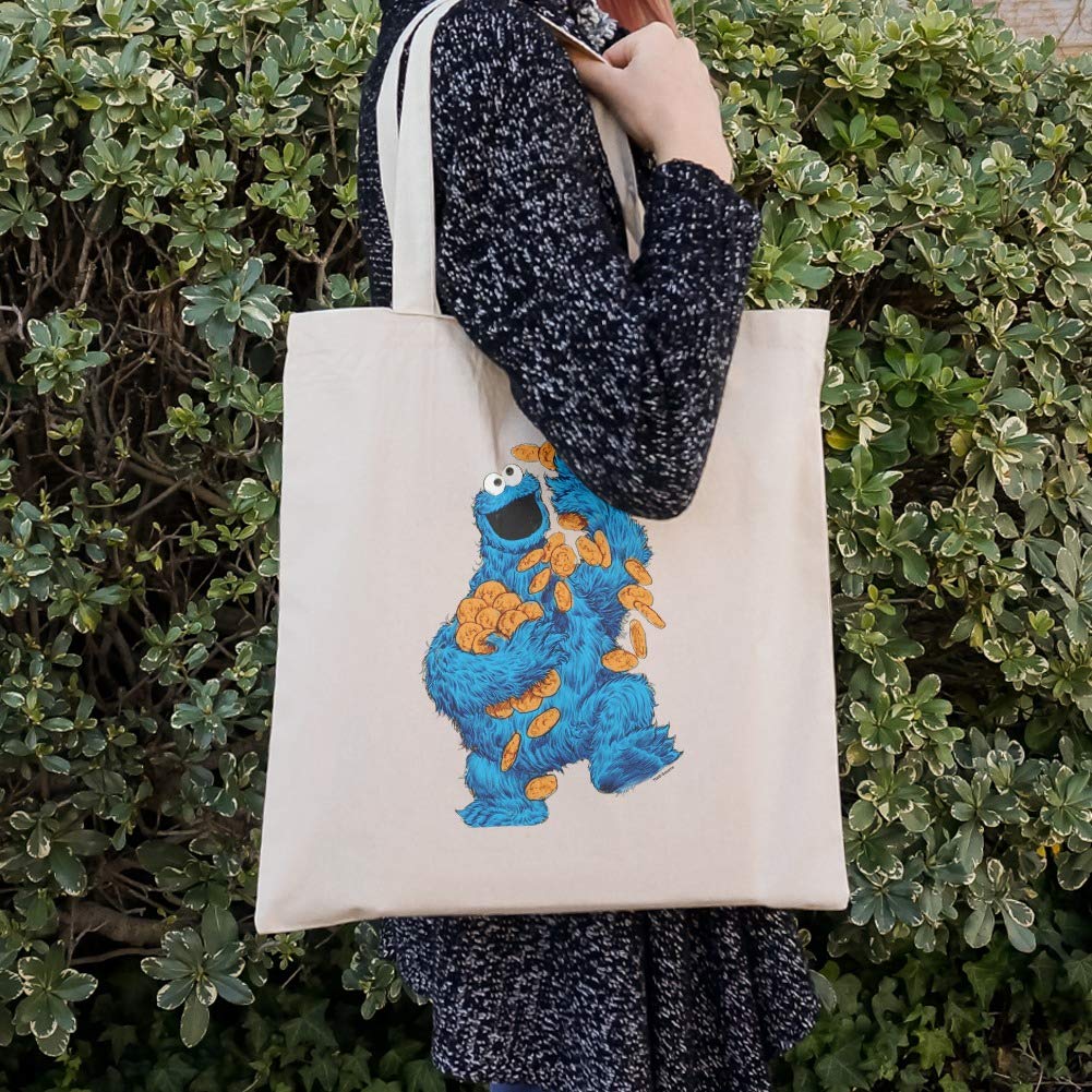 Graphics & More Sesame Street Vintage Cookie Monster Grocery Travel Reusable Tote Bag