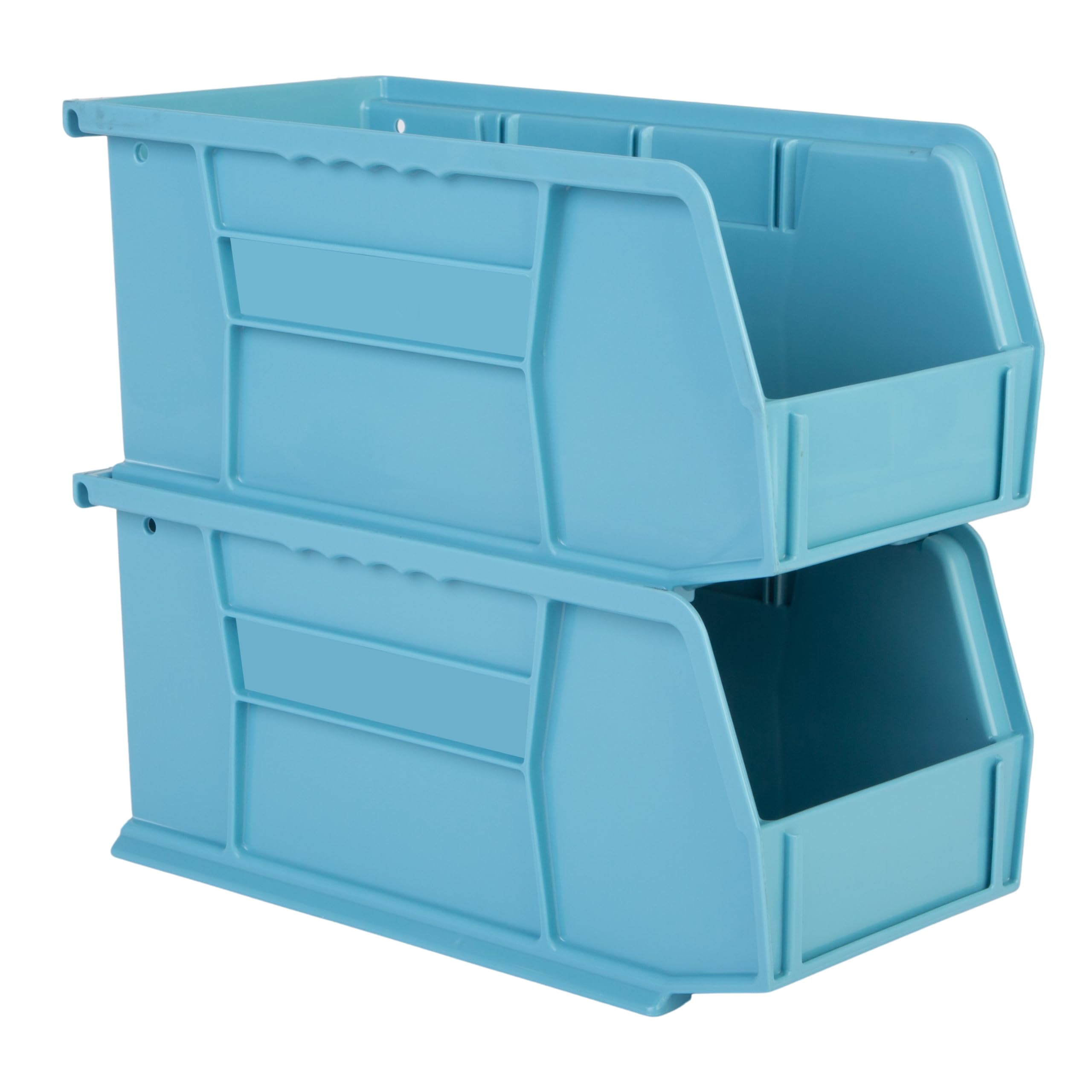 Hudson Exchange 11'' X 5-1/2'' X 5'' Plastic Stackable Storage Bin And Hanging Container (Light Blue)