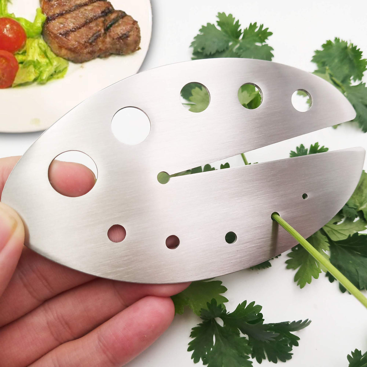 Herb Strippers 11 Holes-Stainless Steel Kitchen Leaf Stripping Tool- Perfect For Removing Stems From Herbs & Kale (1 Pack Herb S