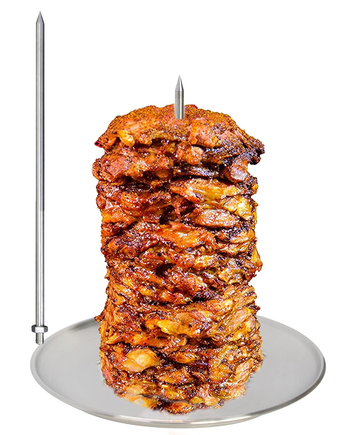 Dolamoty Bbq Vertical Rotisserie Vertical Skewer For Al Pastor Chicken Gyro Meat Hack Gaucho, For Home Made Tacos Al Pastor, Sha