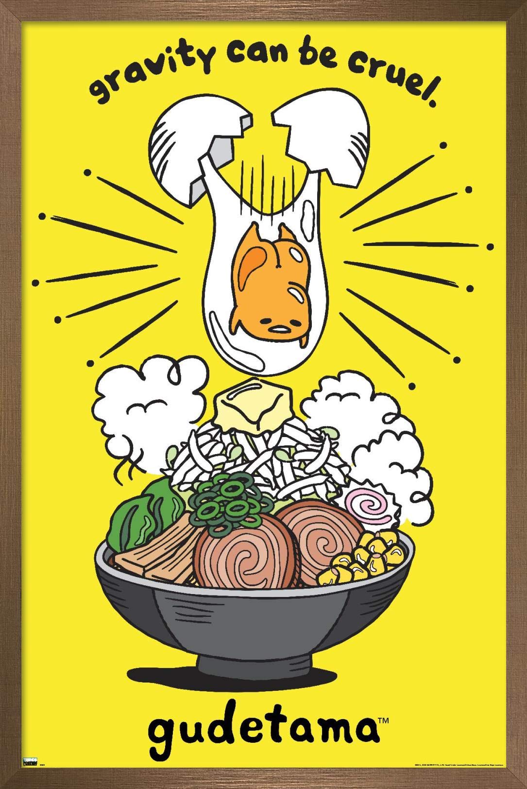 Trends International Gudetama - Gravity Wall Poster, 14.725'' X 22.375'', Bronze Framed Version