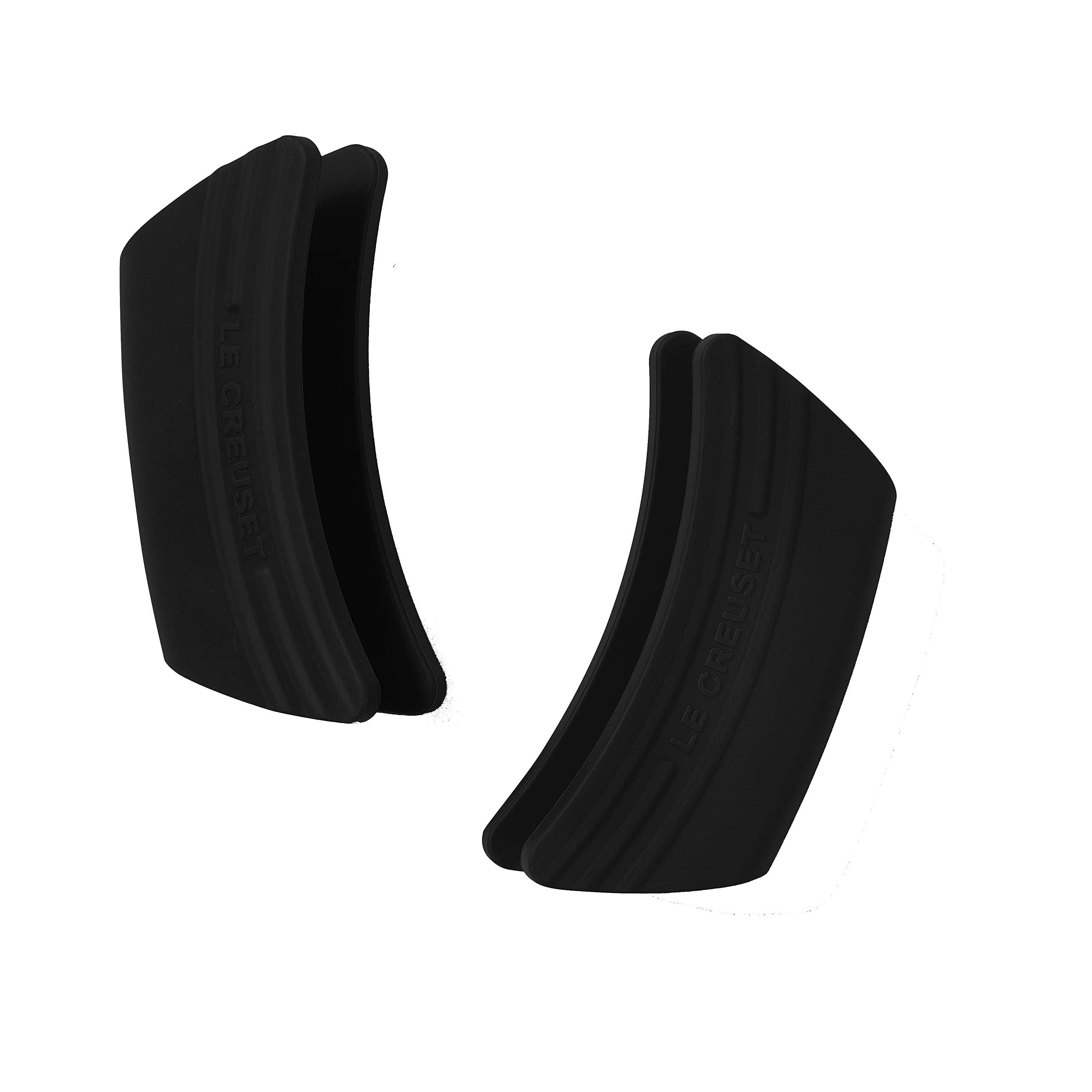 Le Creuset Silicone Set Of 2 Handle Grips, 5 X 2 1/2 Each, Black