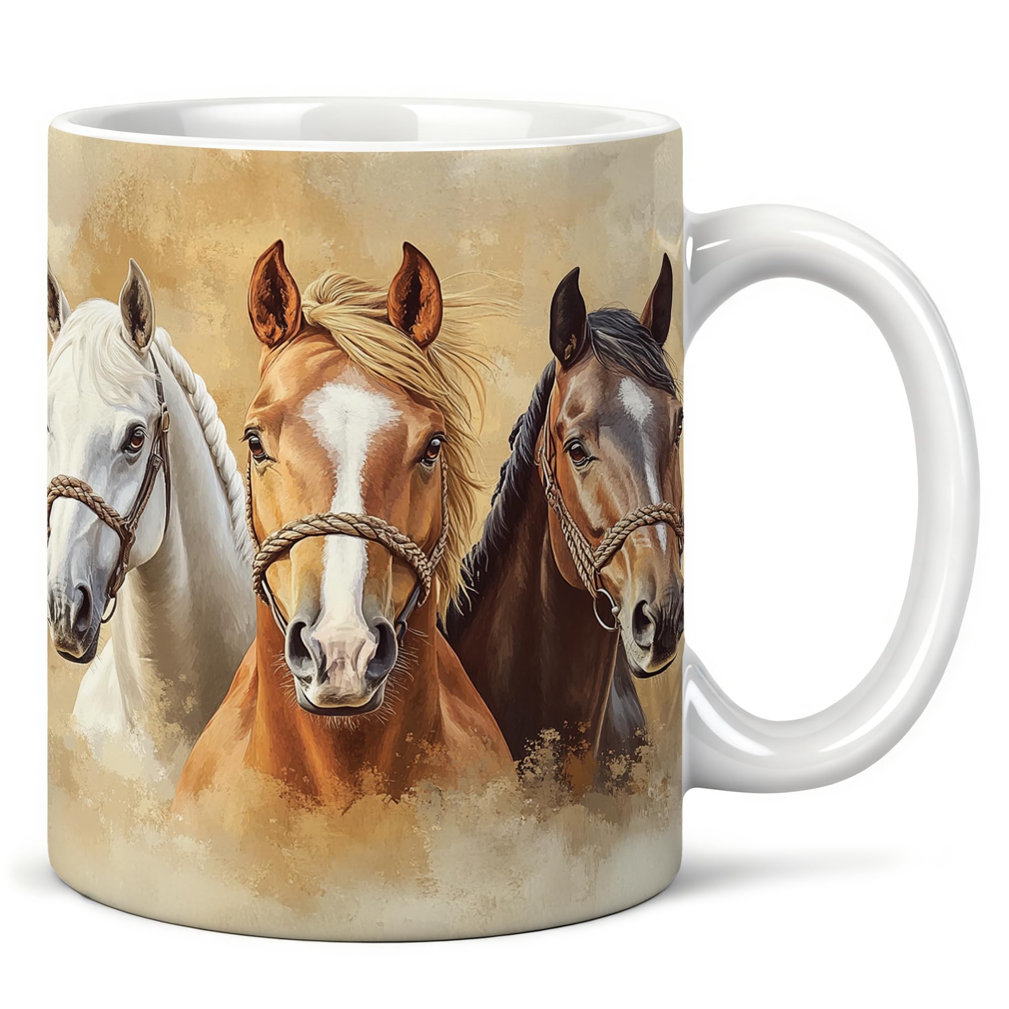DEQSX Horse Mug 11 oz, Horse Gifts for Women Men, Gifts for Horses Lovers Coffee Cups Ceramic, Animal Lover Gift Ceramic Mug for