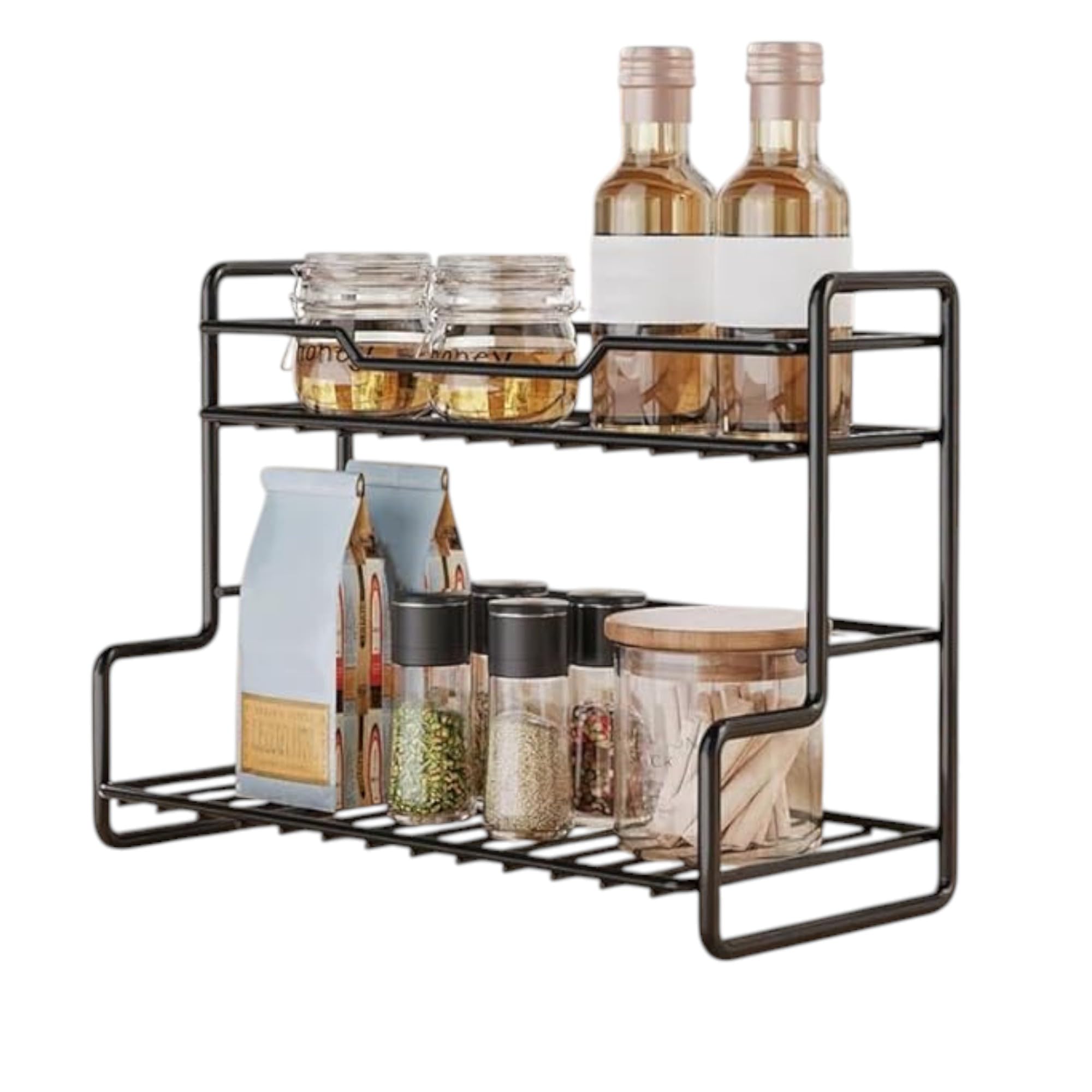 Bliss Home Decor Iron 2Tier Multi Storage/Multipurpose Kitchen Accessories Items Rack Kitchen Organizer Spice Rack Bartan Stand