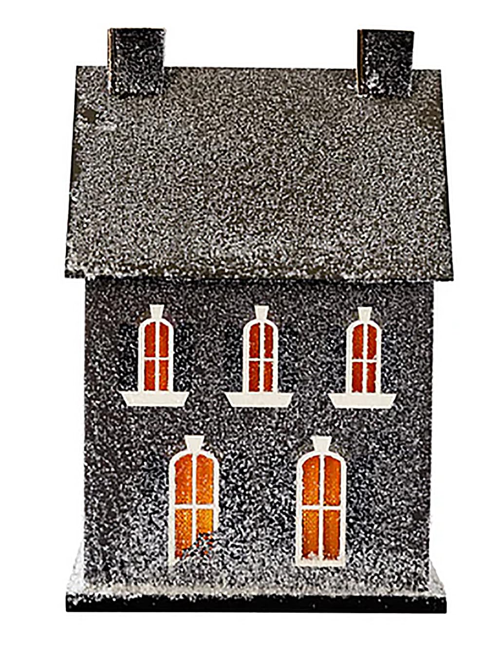 My Mind s Eye Halloween Haunted House Village Houses, Centerpieces Light Up Decor, Cardboard, 3-D, 5 x 5 x 8 Tall