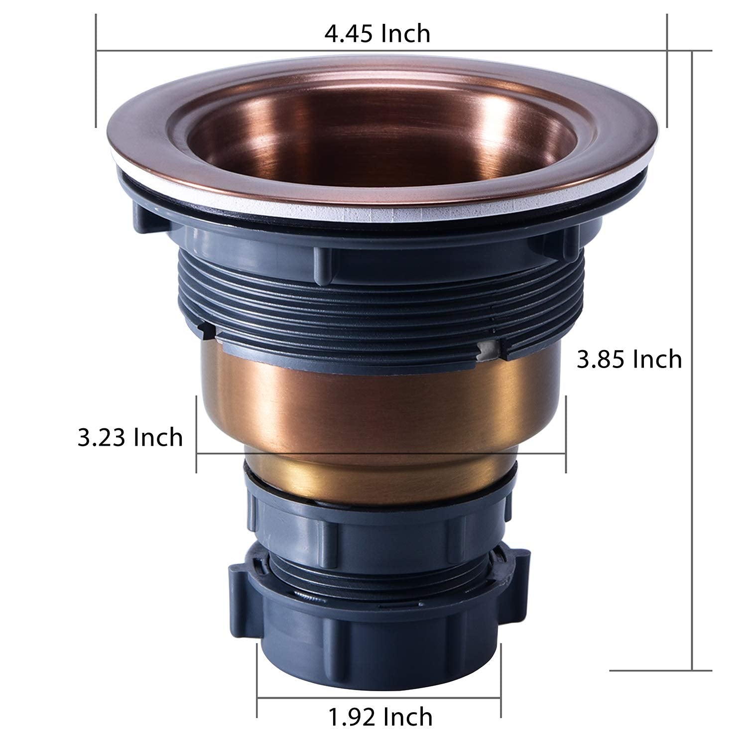 Kone 3/1-2 Inch Sink Drain Assembly Antique Copper Kitchen Sink Drain Kit Copper Stainless Steel Sink Basket Strainer Rubber Sto