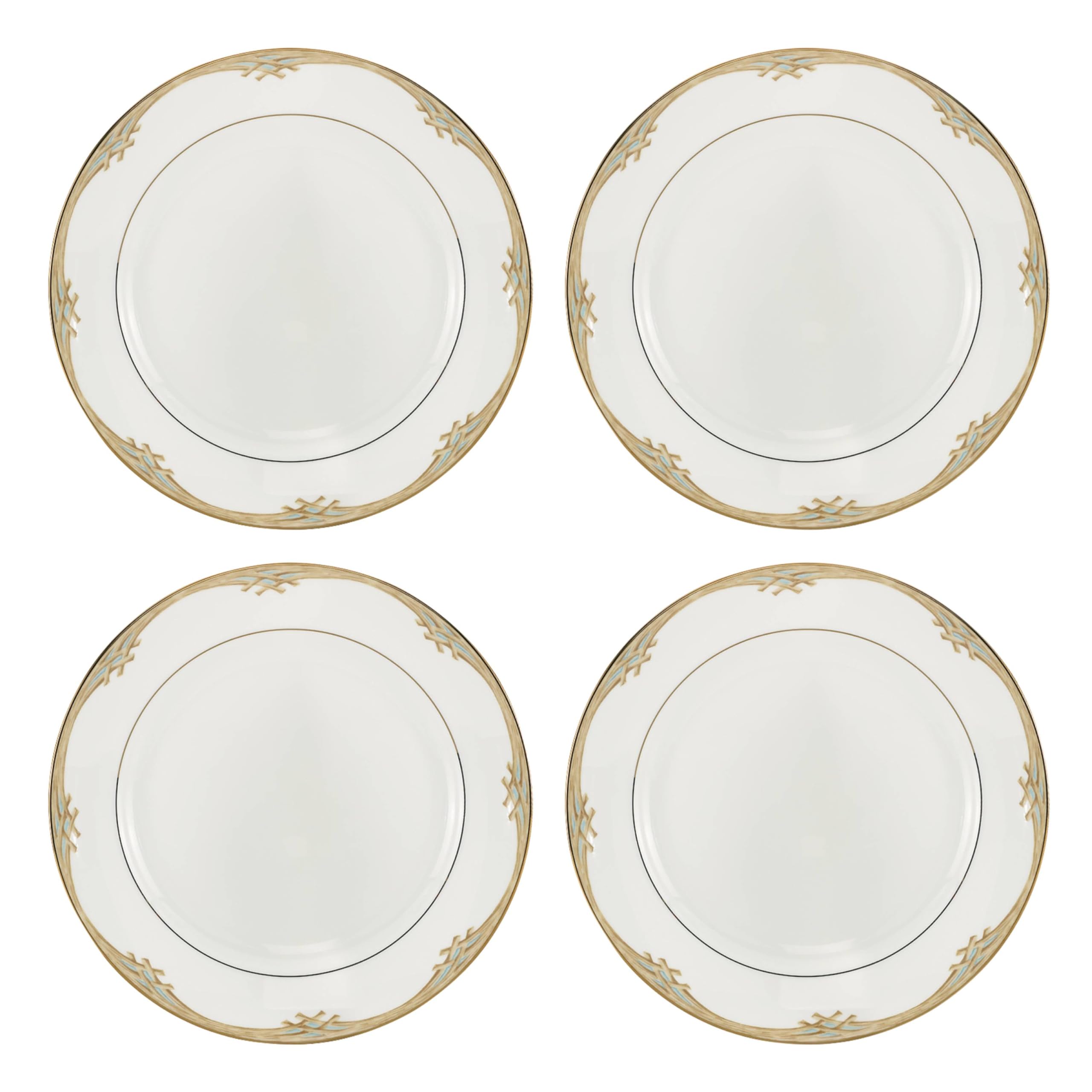 Lenox 897297 British Colonial Bamboo Dinner Plates, Set of 4, Service For 4, 11.125-Inch Diameter