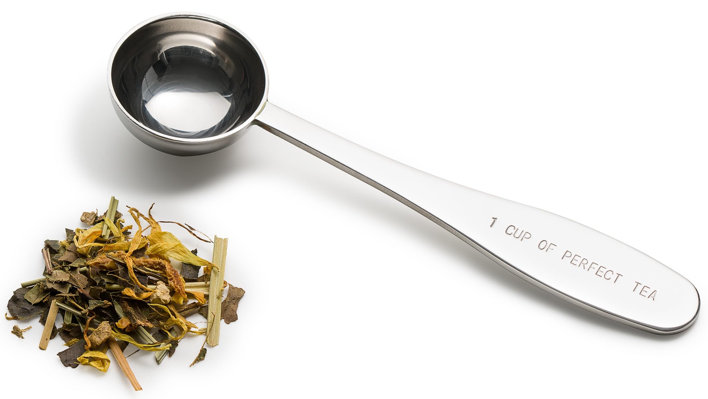 Loose Leaf Tea Spoon Measure | One Cup Of Perfect Tea | Stainless Steel Scoop | Premium High Polish Finish