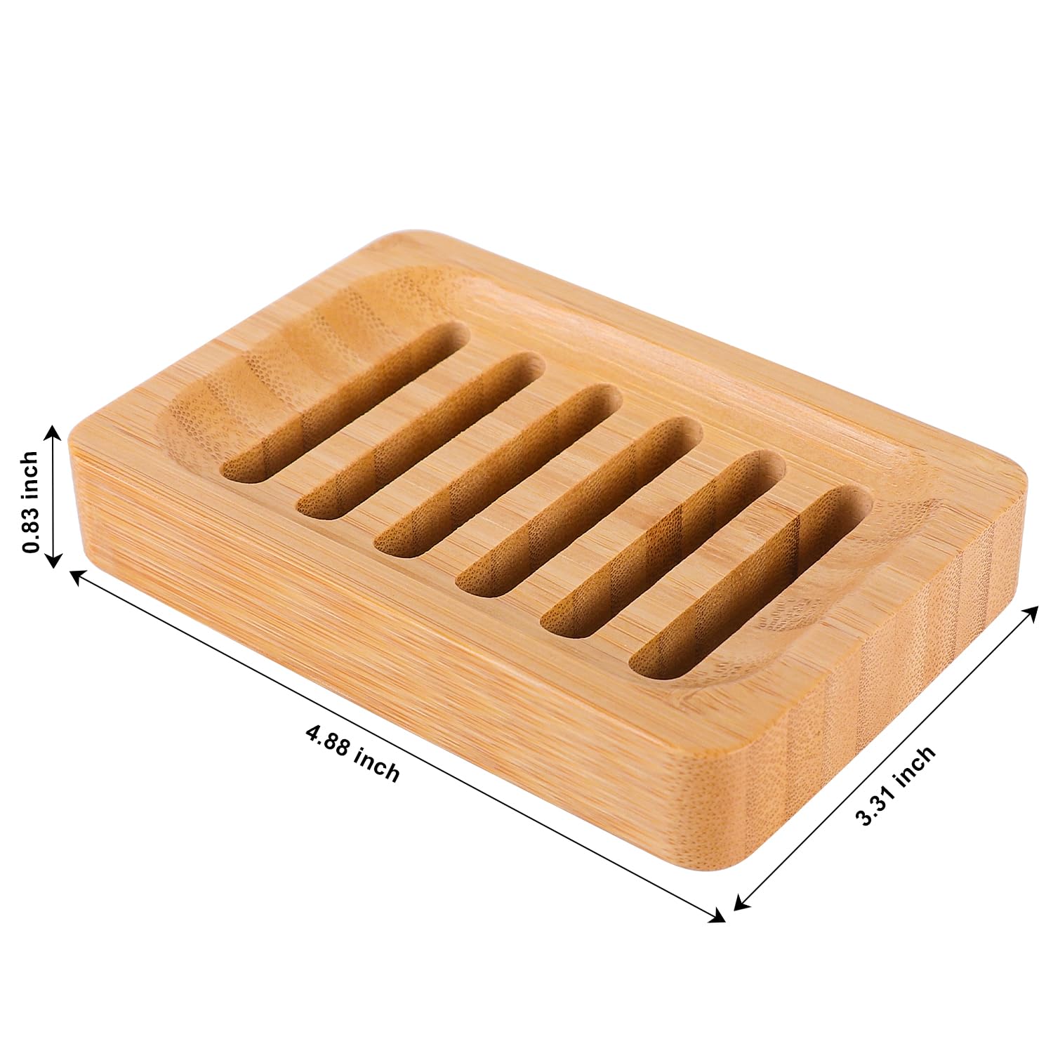 Bonumvita Bamboo Soap Dish Self-Draining Soap Bar Holder Non-Slip Soap Saver For Bar Soap Wooden Soap Trays Used In Bathroom Kit